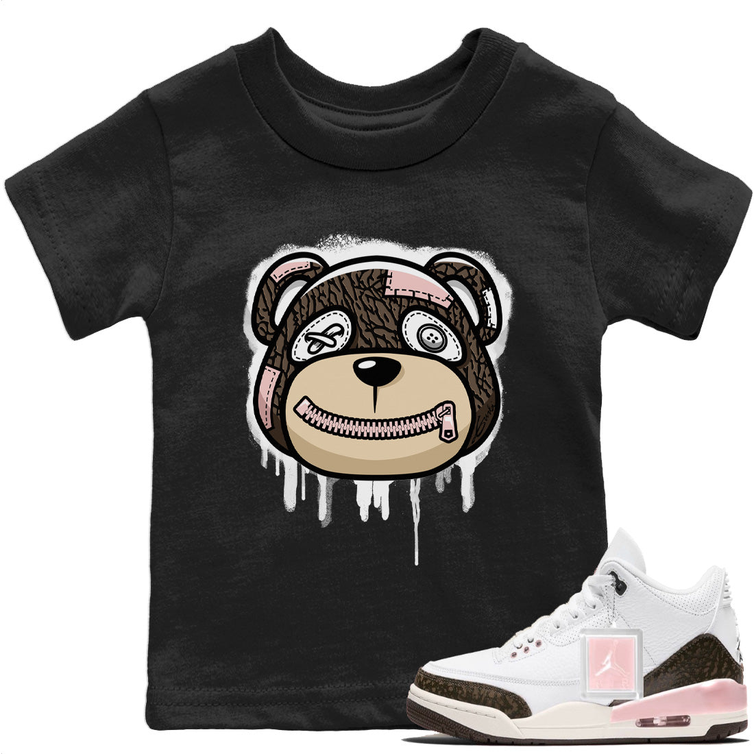 Bear Face Kids Tops - Air Jordan 3 Atmosphere