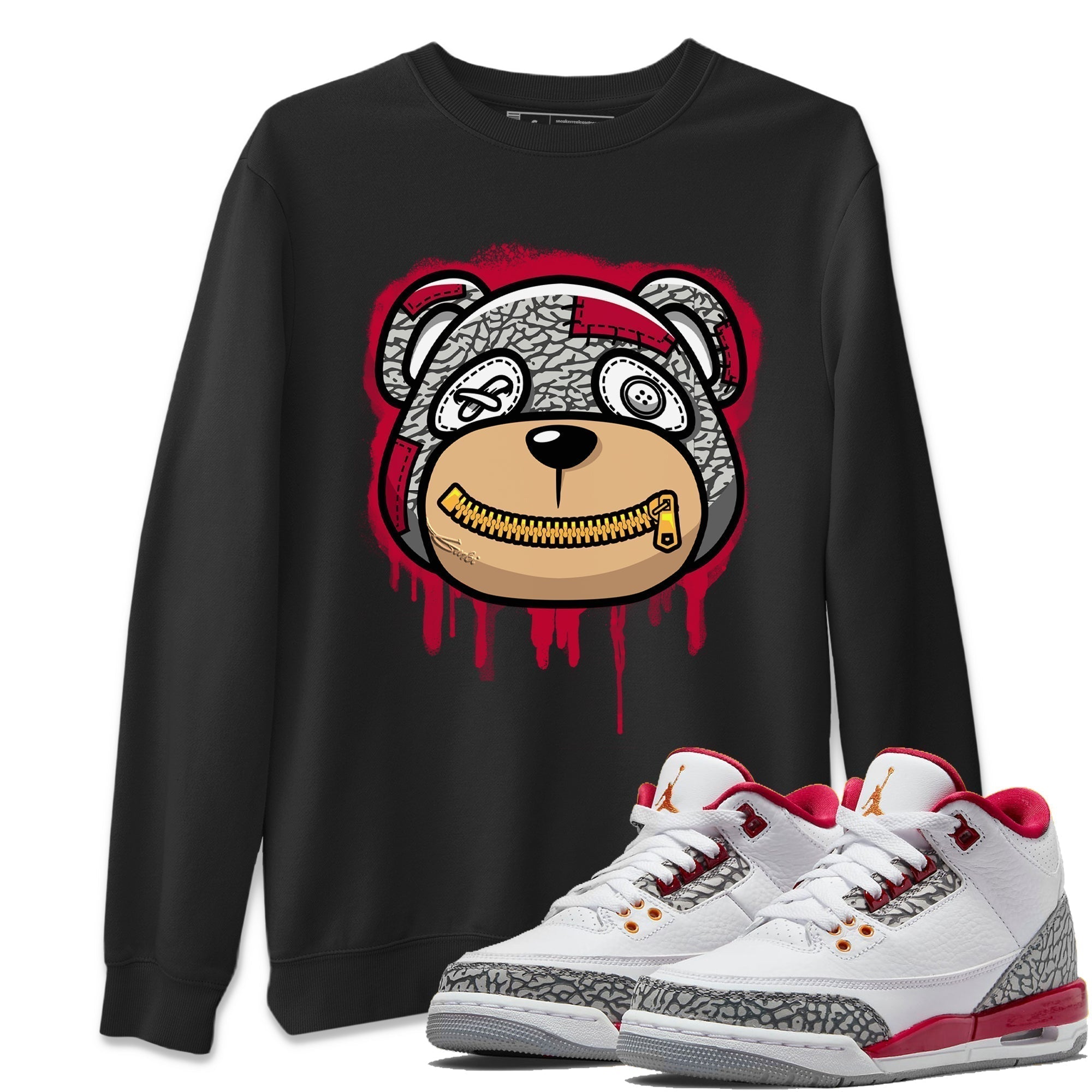 Bear Face Unisex Tops - Air Jordan 3 Cardinal