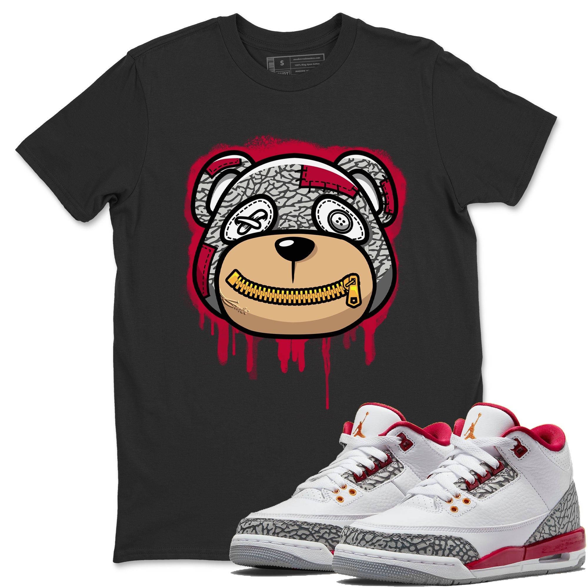 Bear Face Unisex Tops - Air Jordan 3 Cardinal