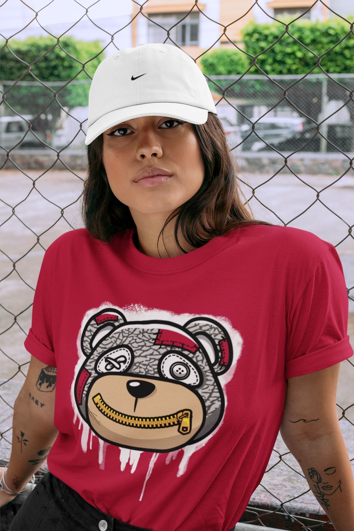 Bear Face Unisex Tops - Air Jordan 3 Cardinal