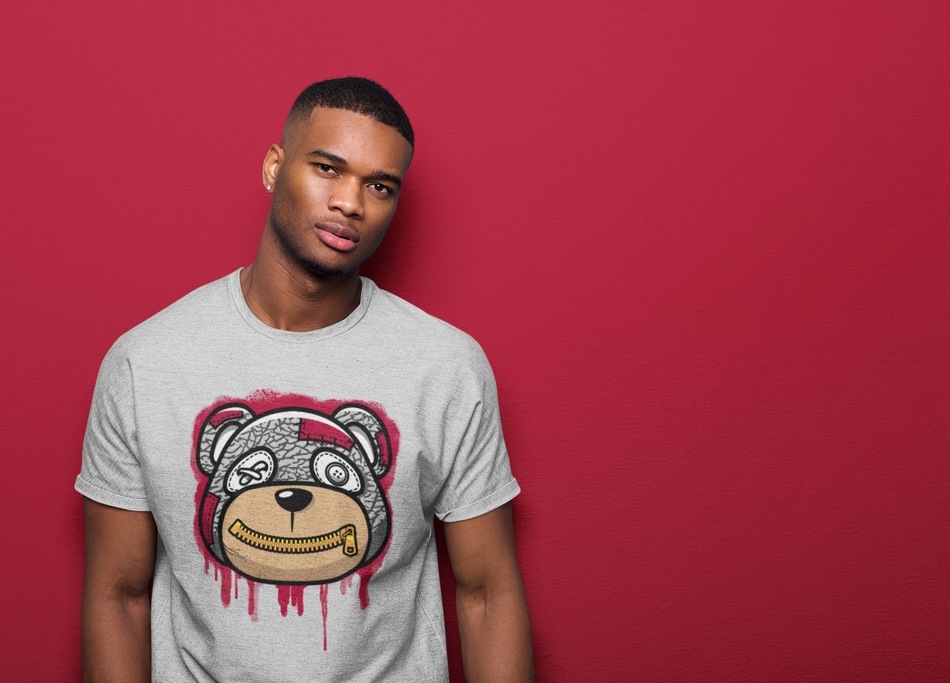 Bear Face Unisex Tops - Air Jordan 3 Cardinal