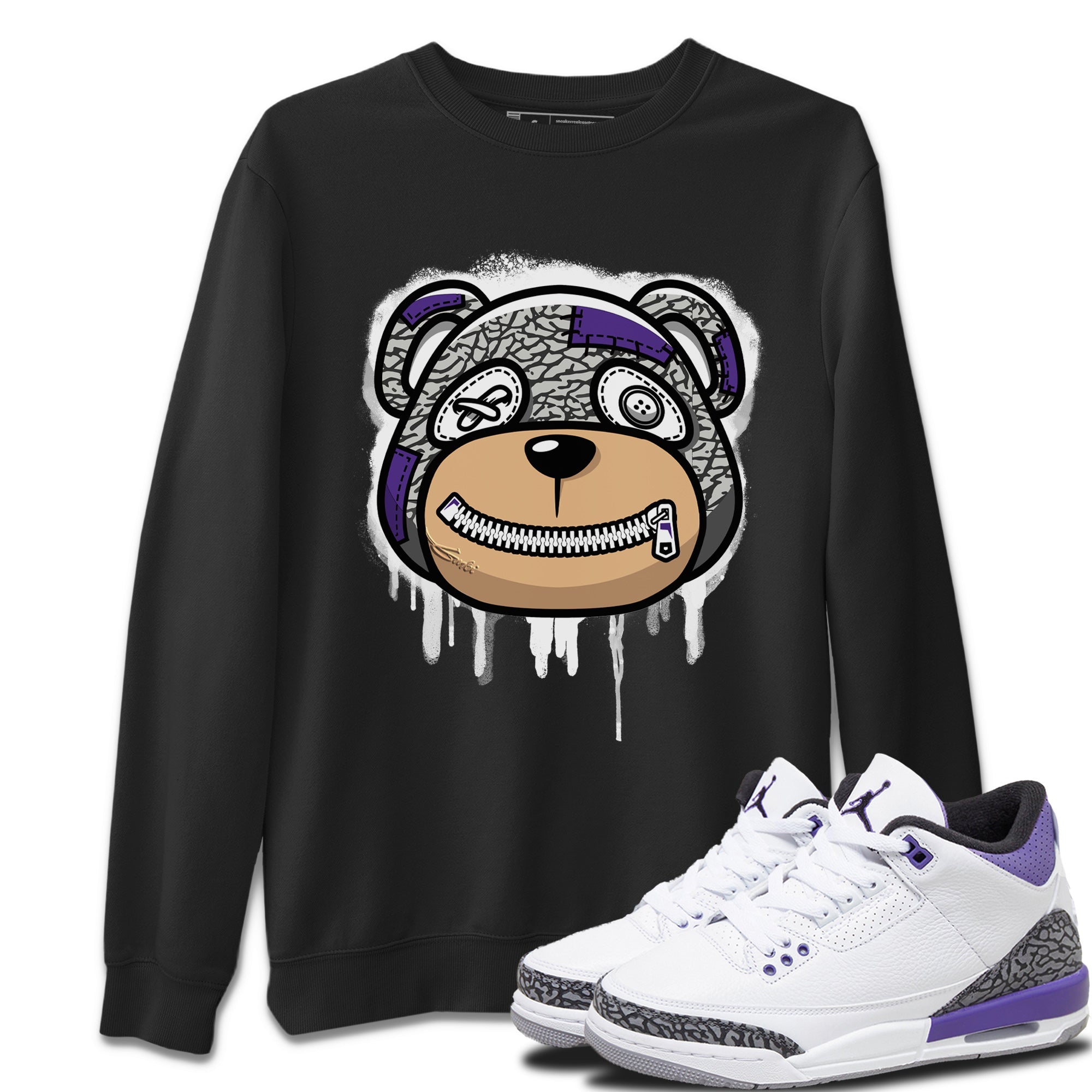 Bear Face Unisex Tops - Air Jordan 3 Dark Iris