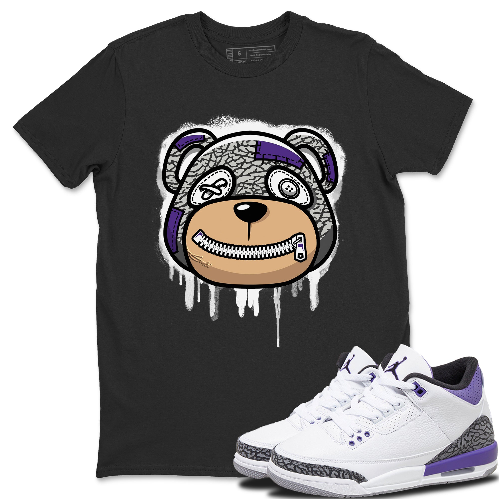 Bear Face Unisex Tops - Air Jordan 3 Dark Iris