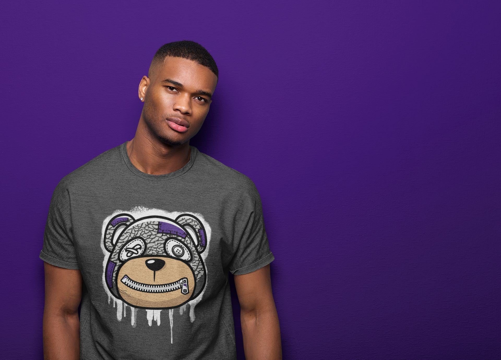 Bear Face Unisex Tops - Air Jordan 3 Dark Iris
