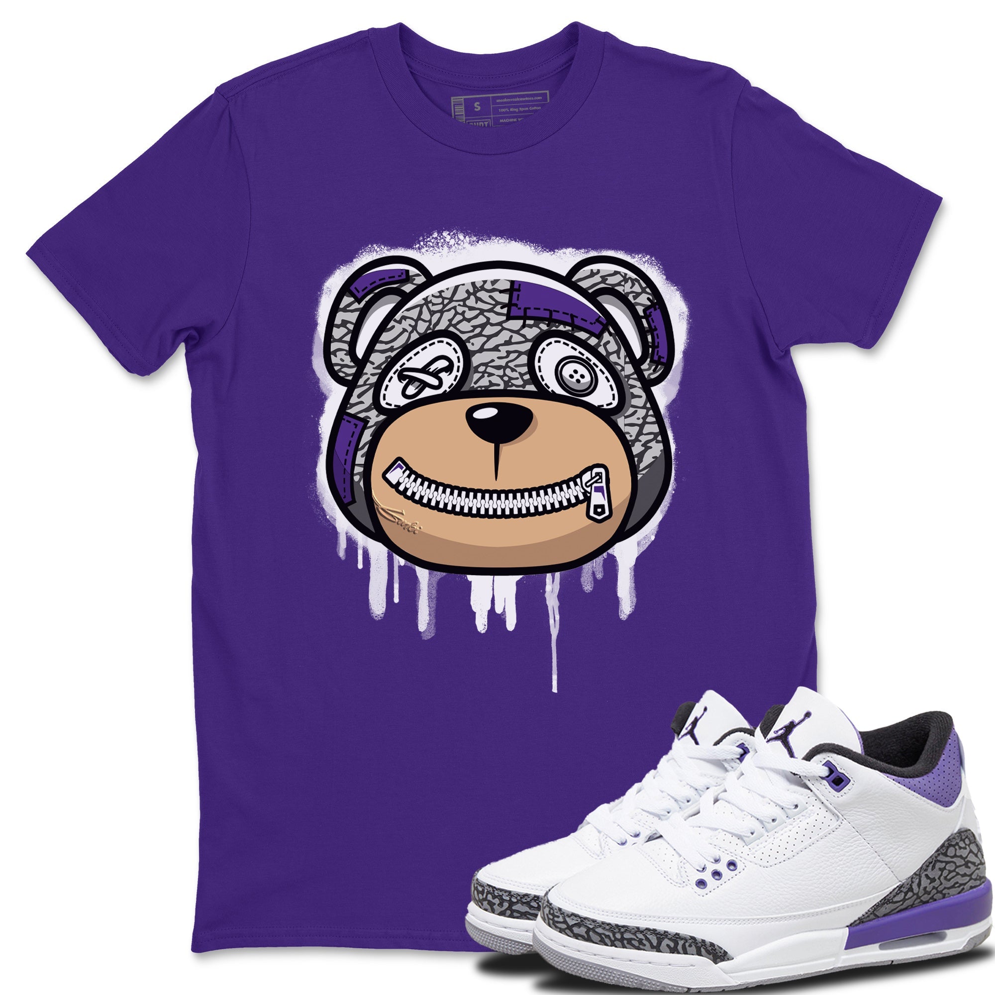 Bear Face Unisex Tops - Air Jordan 3 Dark Iris