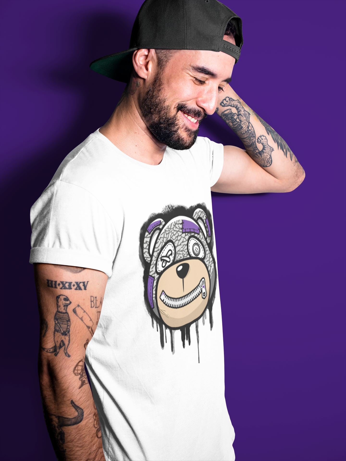 Bear Face Unisex Tops - Air Jordan 3 Dark Iris