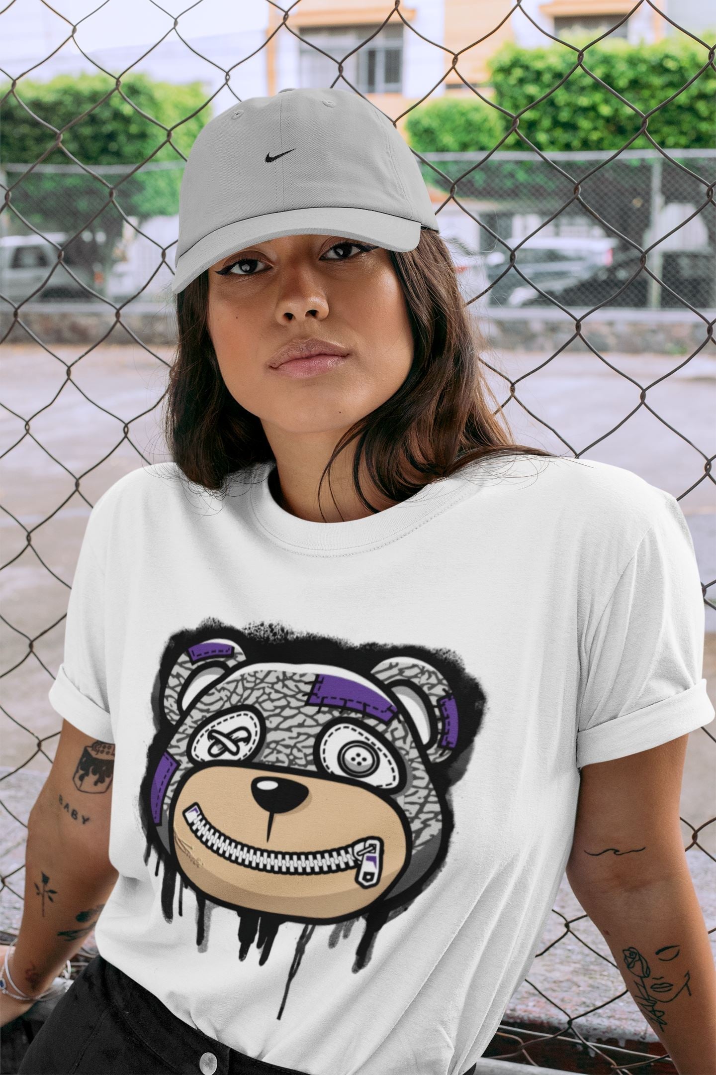 Bear Face Unisex Tops - Air Jordan 3 Dark Iris