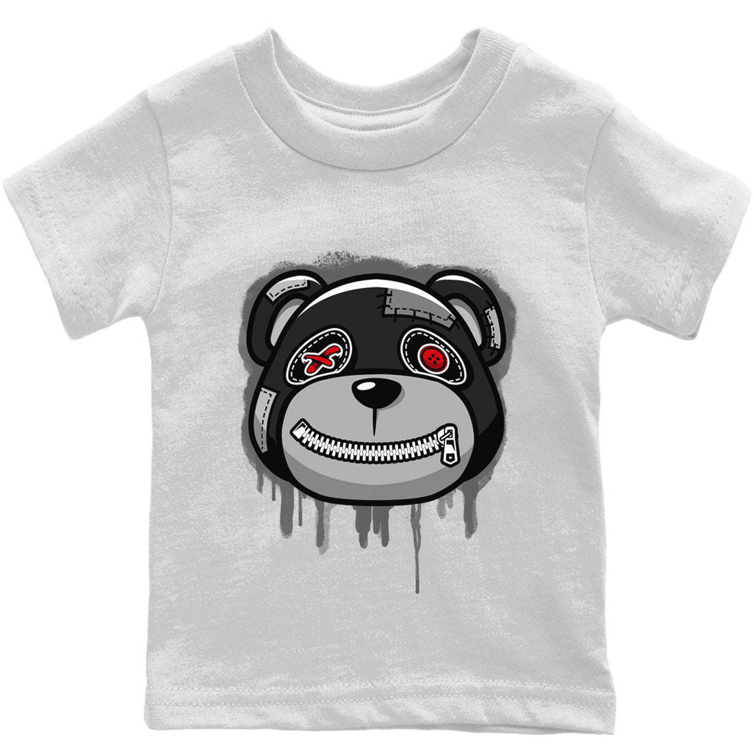 Bear Face Kids Tops - Air Jordan 4 Black Canvas