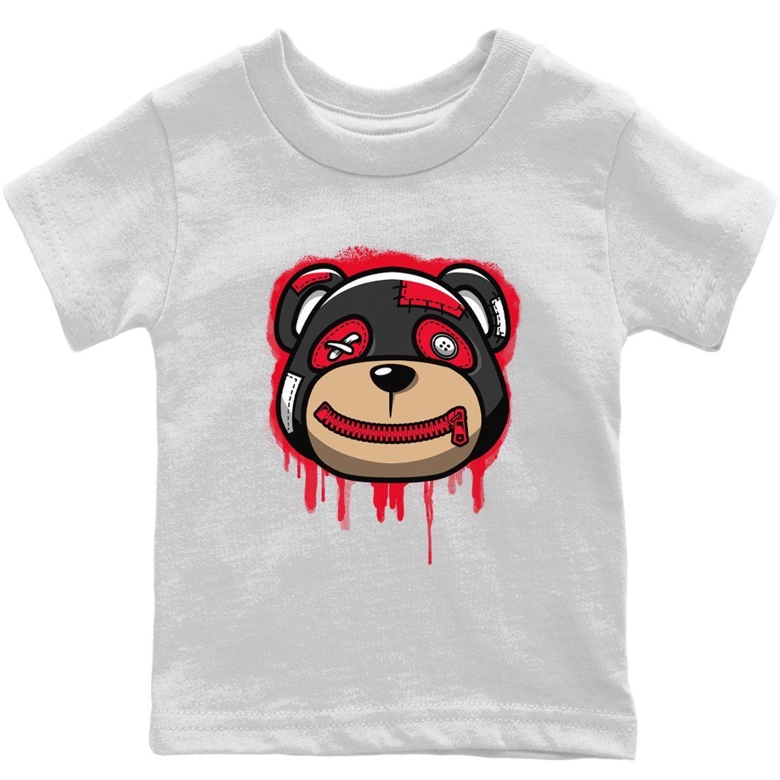 Bear Face Kids Tops - Air Jordan 4 Red Thunder