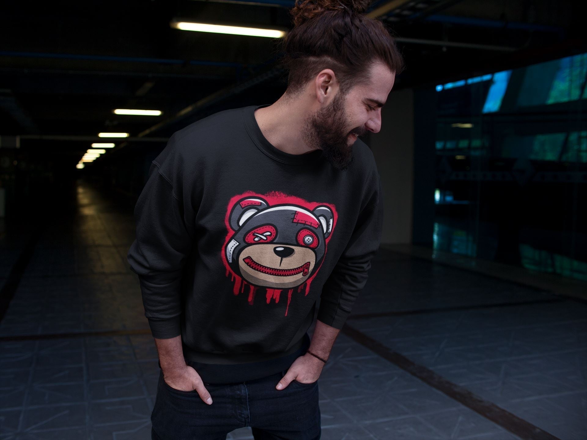 Bear Face Unisex Tops - Air Jordan 4 Red Thunder