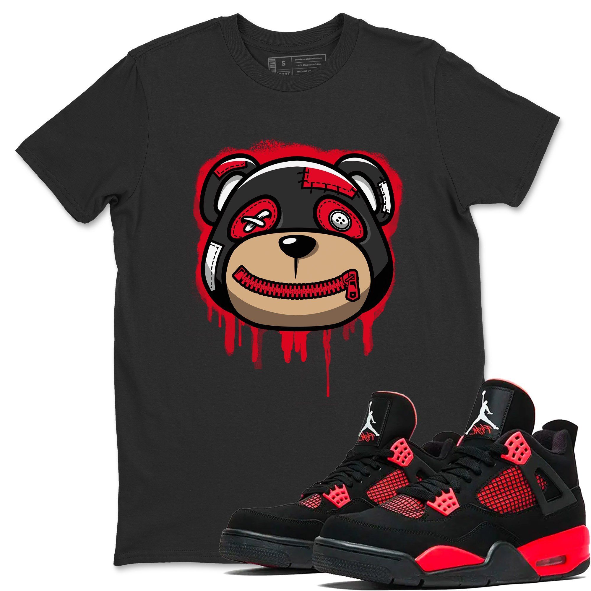 Bear Face Unisex Tops - Air Jordan 4 Red Thunder