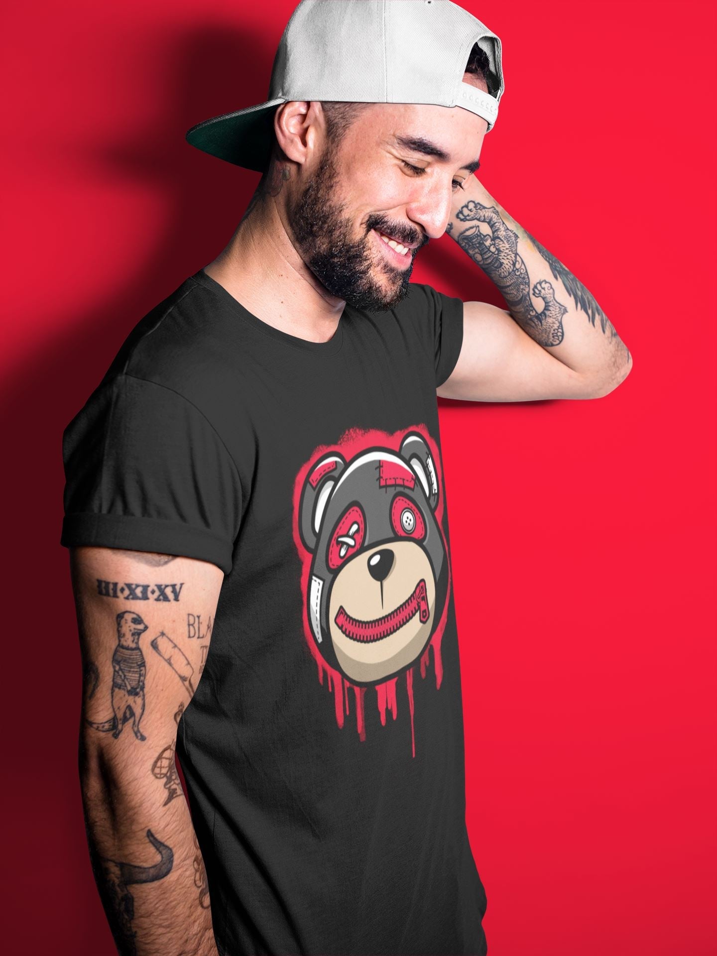 Bear Face Unisex Tops - Air Jordan 4 Red Thunder
