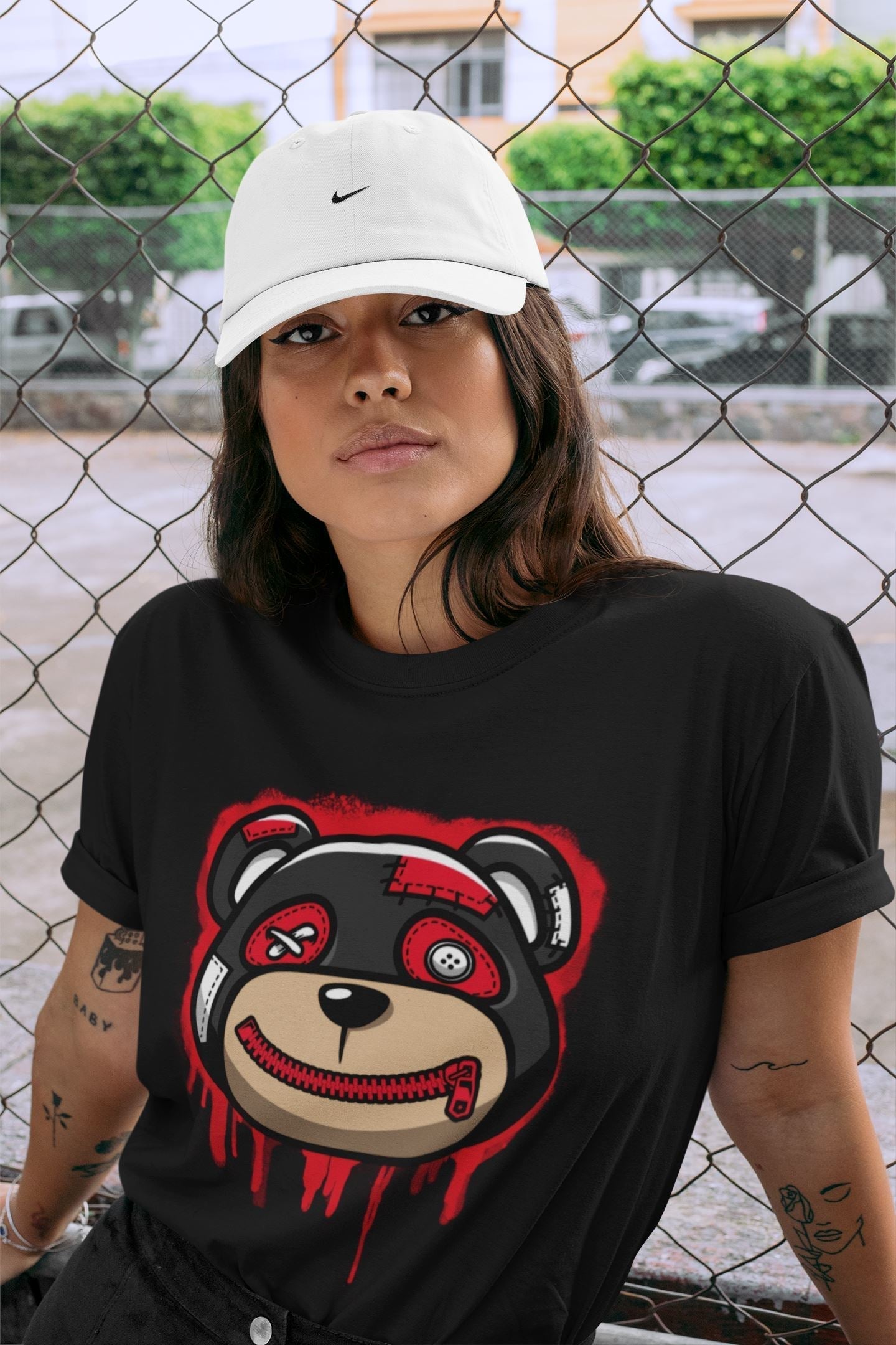 Bear Face Unisex Tops - Air Jordan 4 Red Thunder