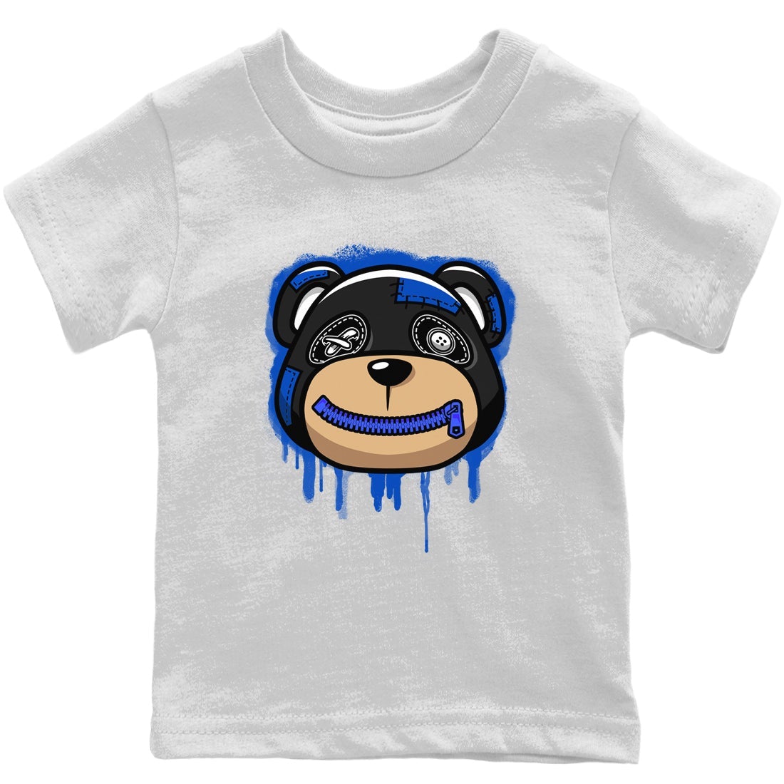 Bear Face Kids Tops - Air Jordan 5 Racer Blue