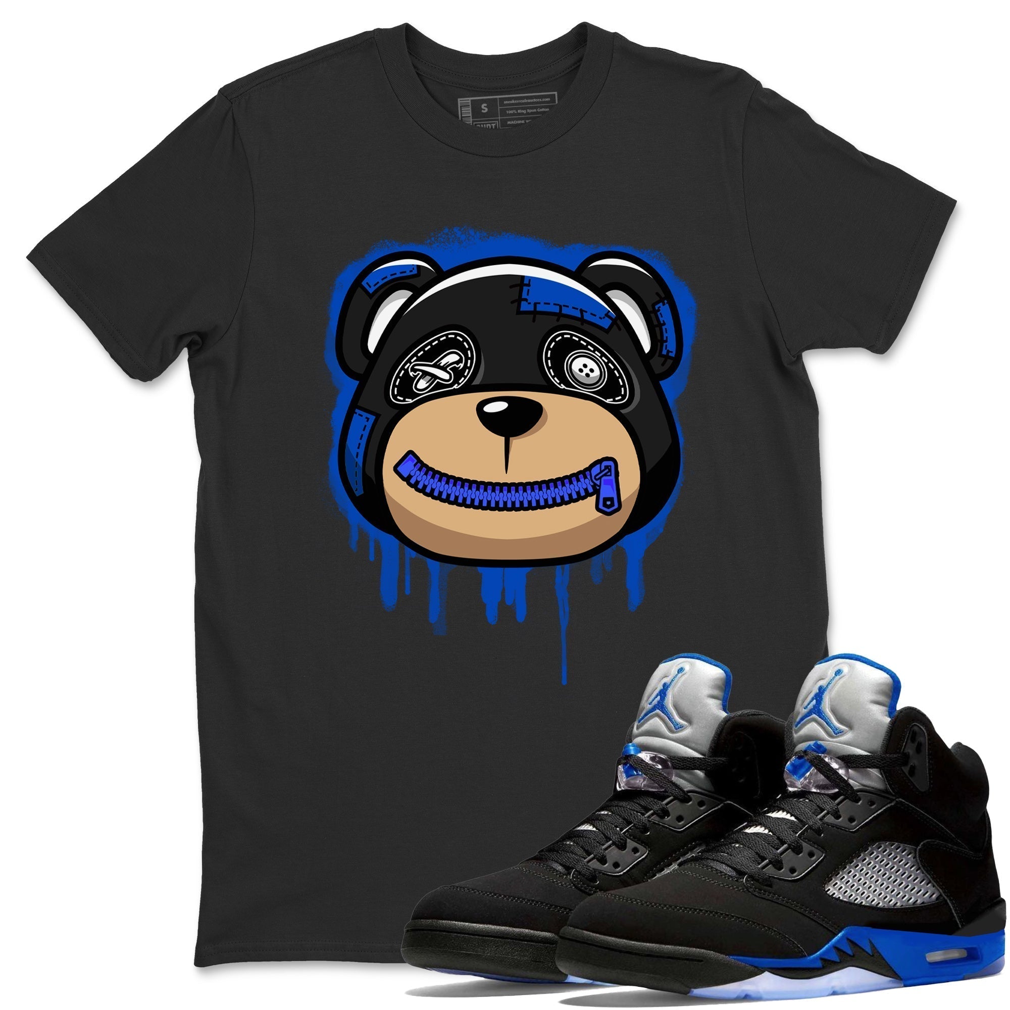 Bear Face Unisex Tops - Air Jordan 5 Racer Blue