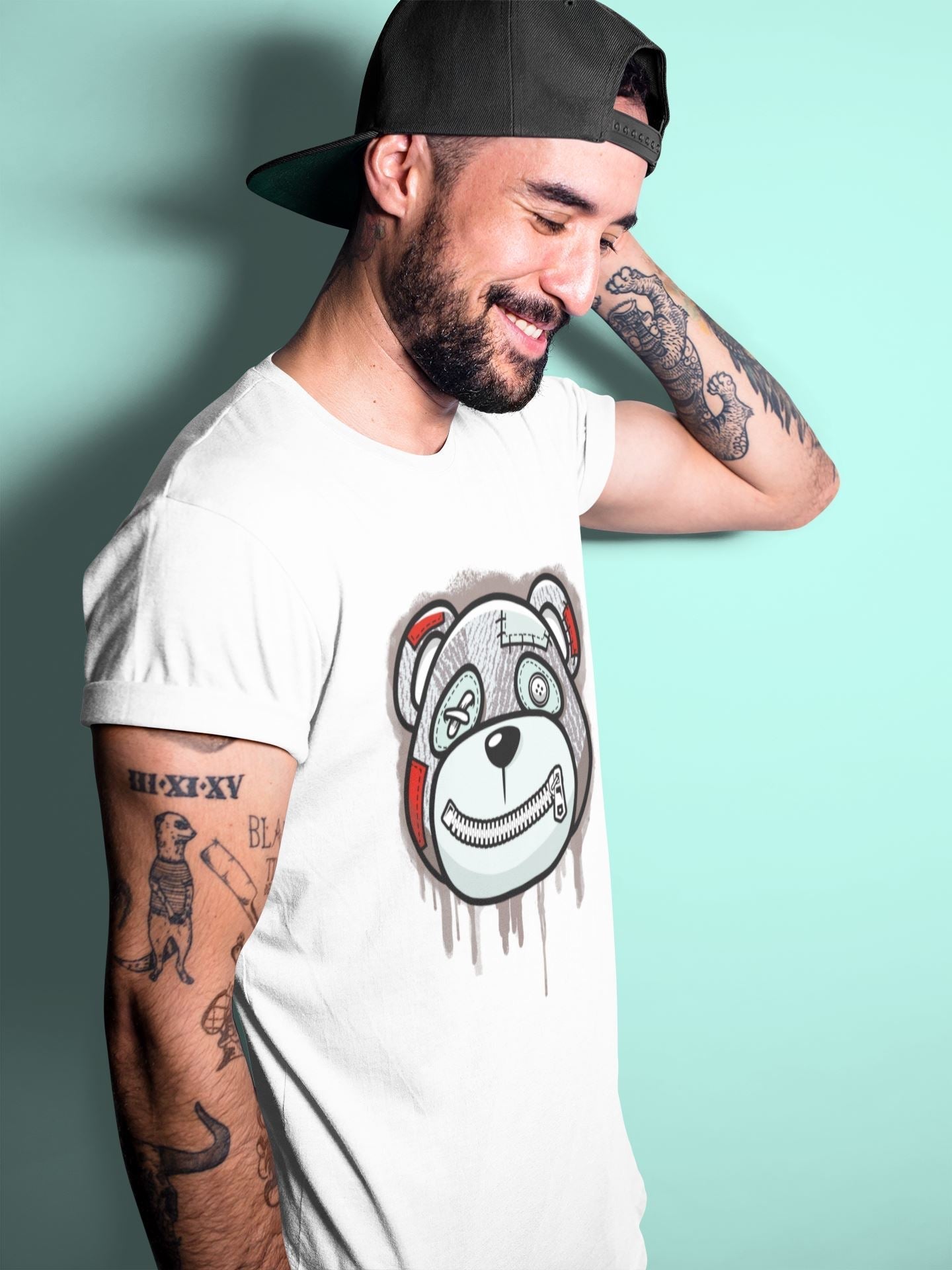 Bear Face Unisex Tops - Yeezy 350 Blue Tint