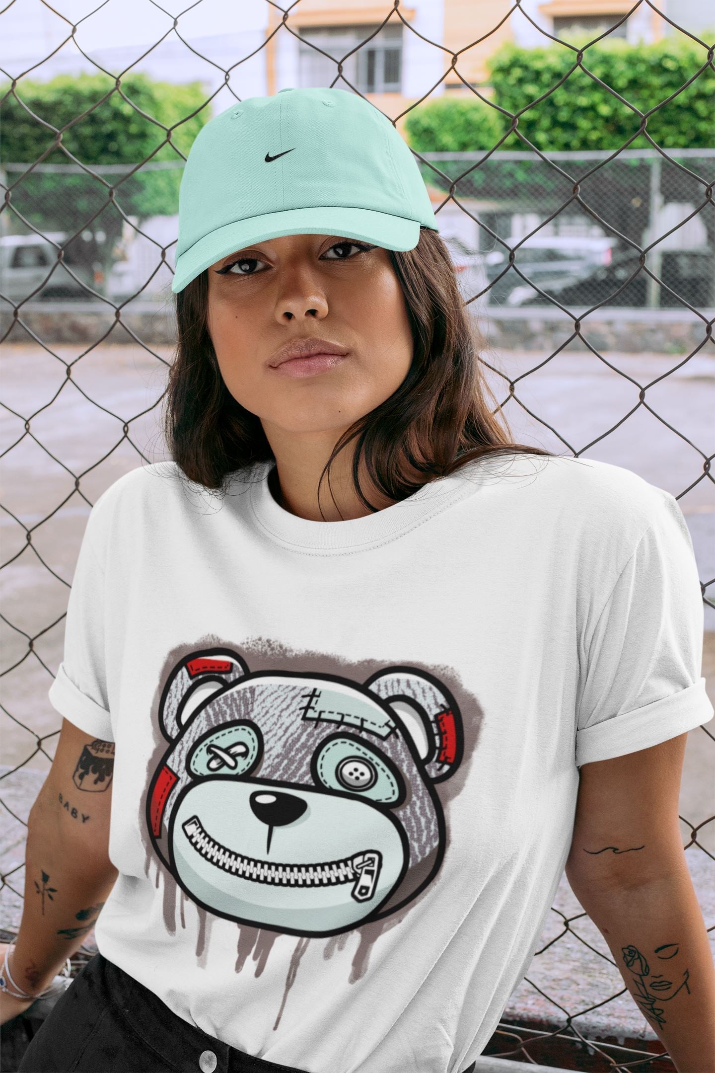 Bear Face Unisex Tops - Yeezy 350 Blue Tint