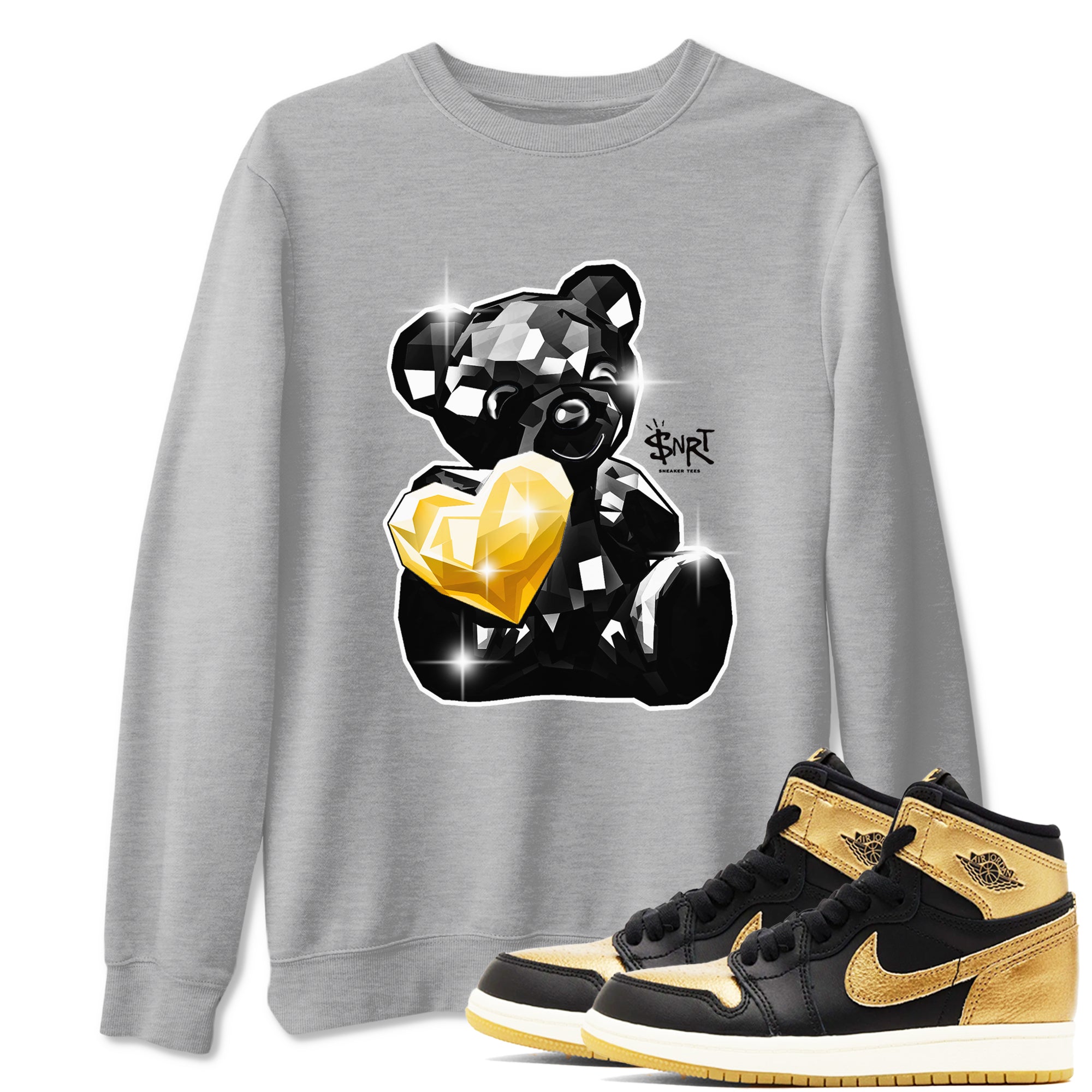 Bear Germ snkmatch Tees - Air Jordan 1 Black Metallic Gold