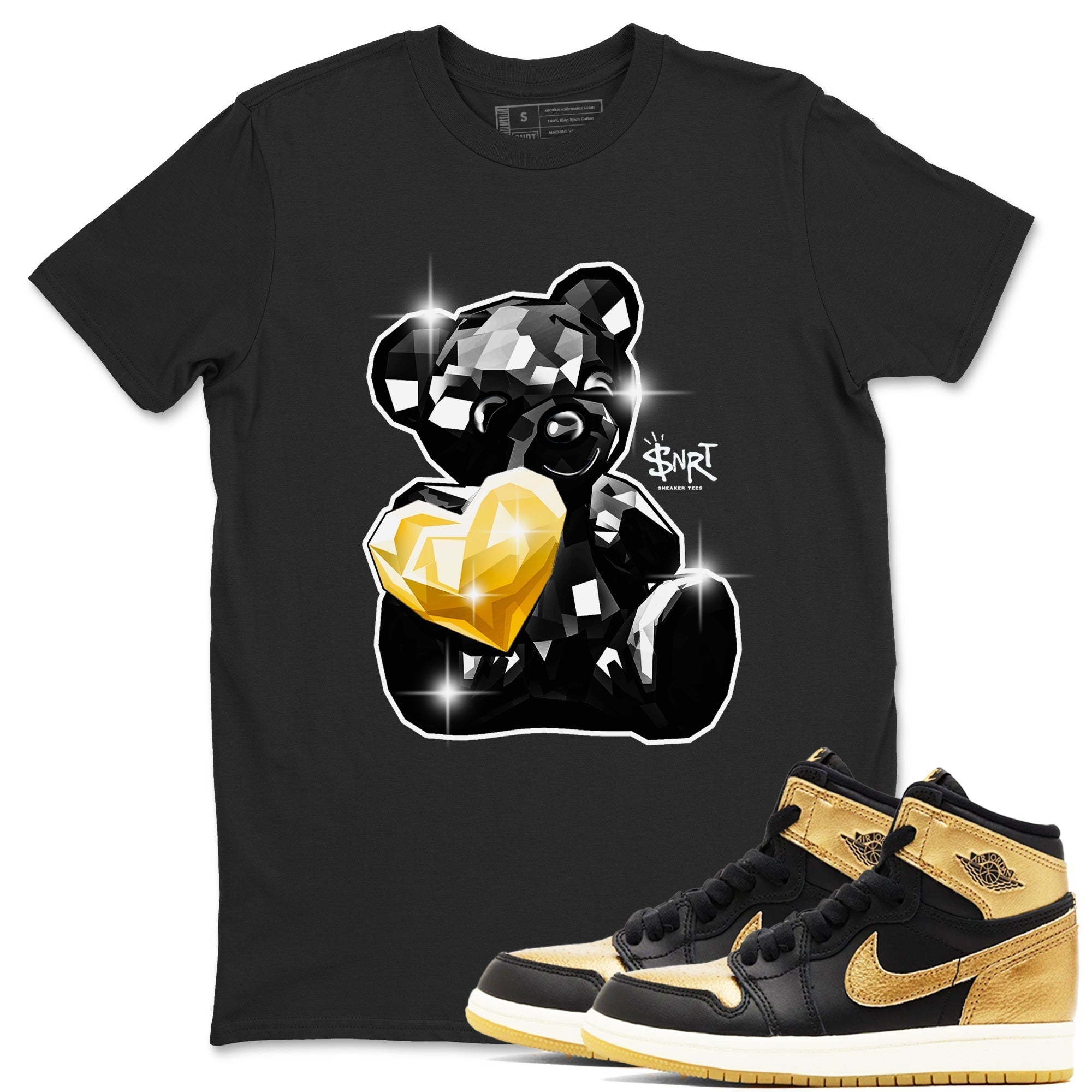 Bear Germ snkmatch Tees - Air Jordan 1 Black Metallic Gold