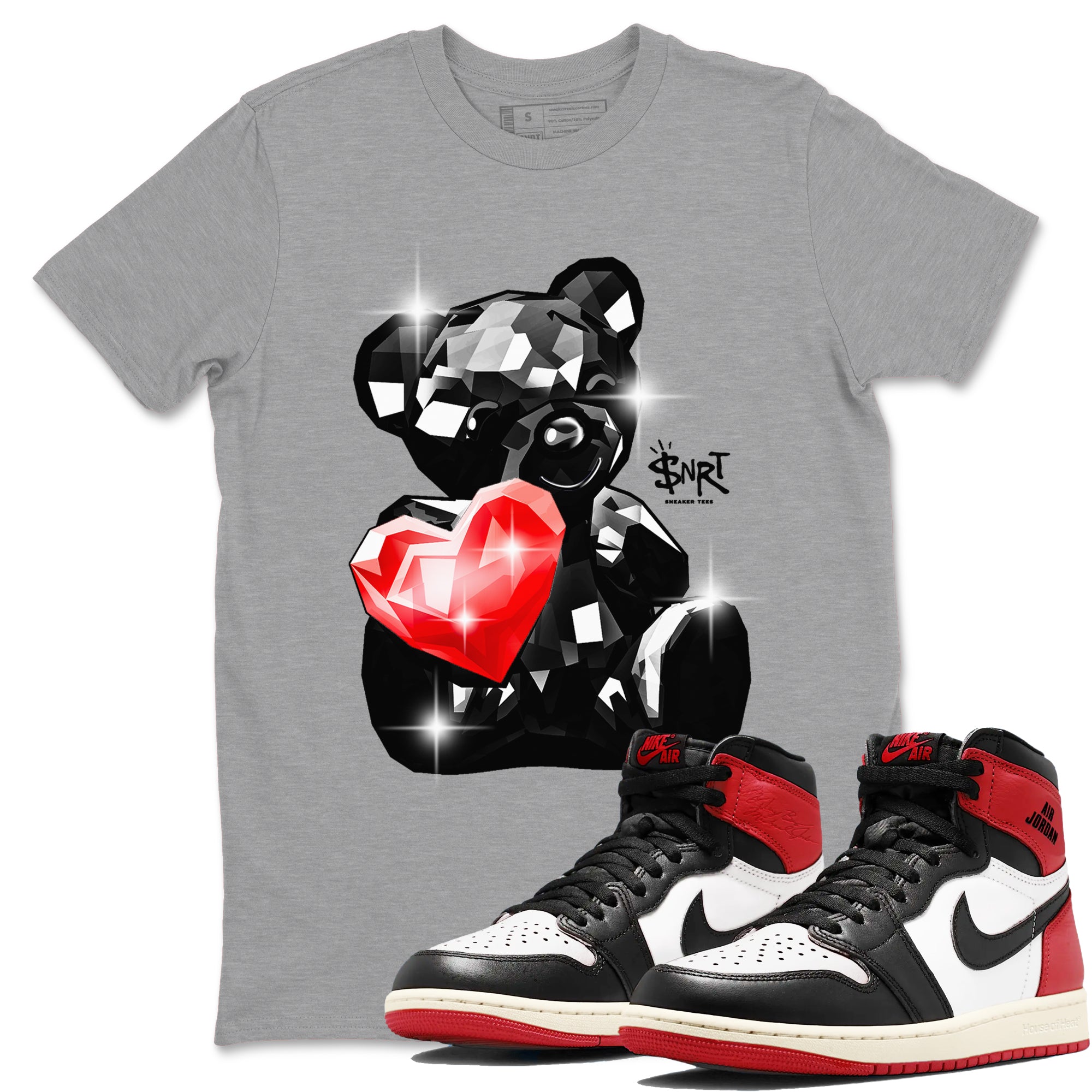 Bear Germs snkmatch Tees - Air Jordan 1 Black Toe Reimagined