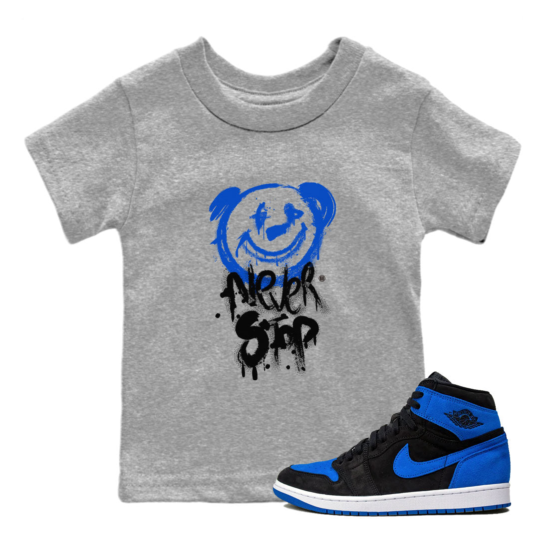 Bear Never Stop snkmatch Tee Kids - Air Jordan 1 Royal Reimagined