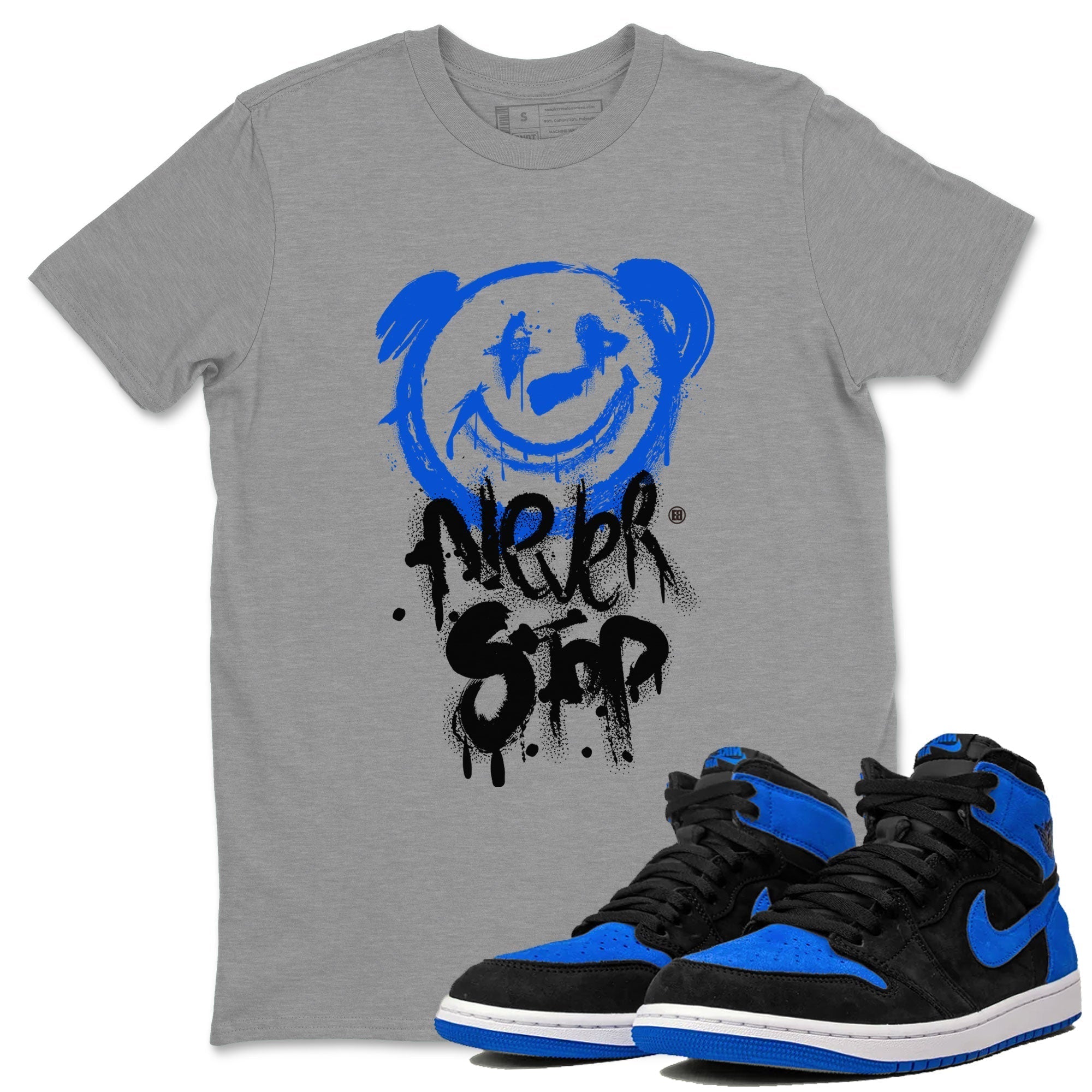Bear Never Stop snkmatch Tee - Air Jordan 1 Royal Reimagined