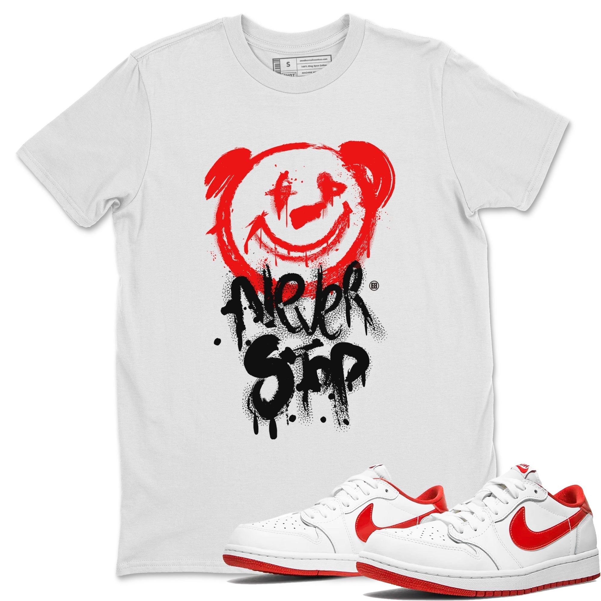 Bear Never Stop snkmatch Tee - Air Jordan 1 University Red