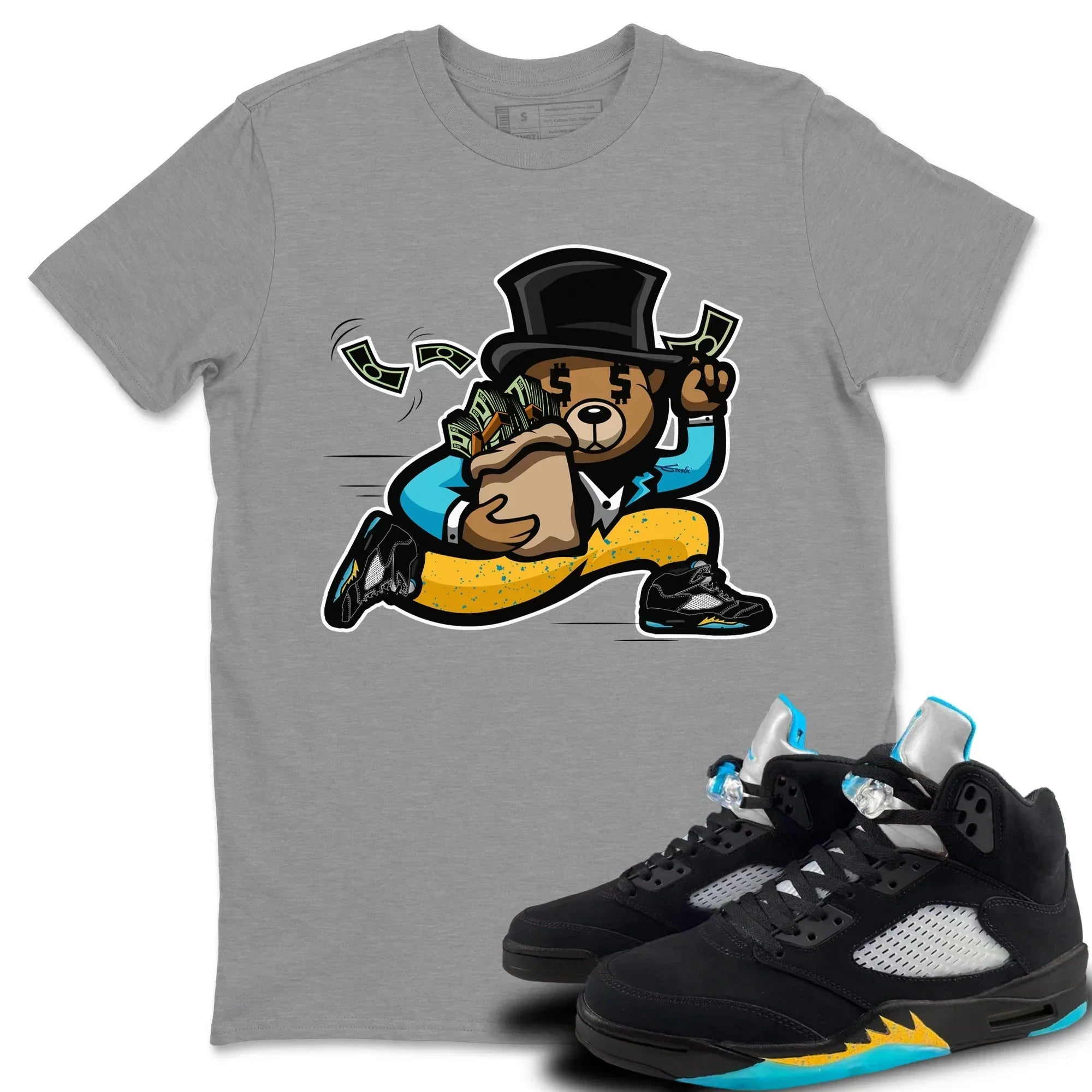 Bear Steals Unisex Tops - Air Jordan 5 Aqua
