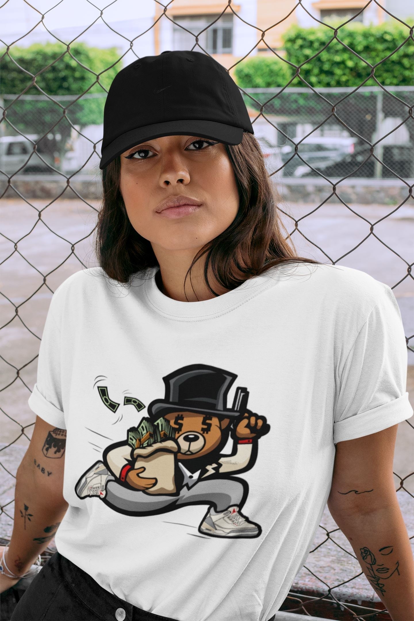 Bear Steals Unisex Tops - Air Jordan 3 Muslin