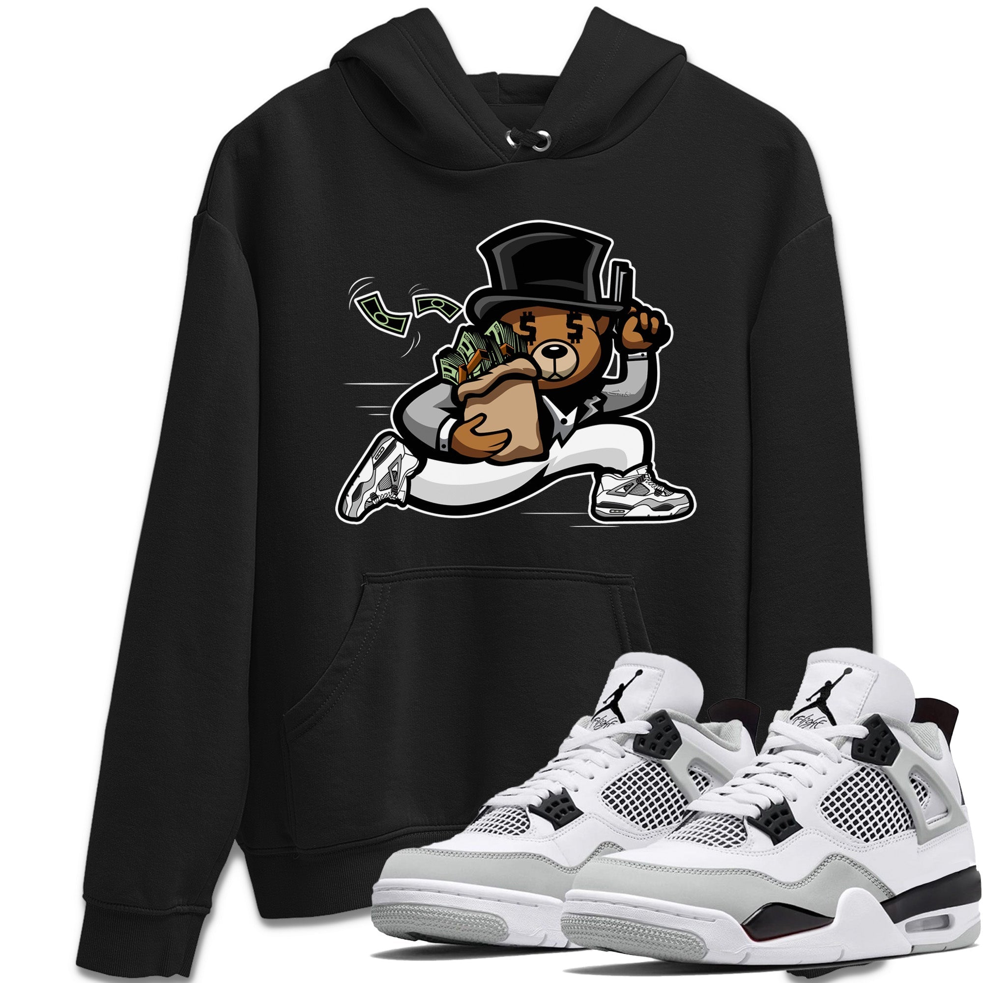 Bear Steals Unisex Tops - Air Jordan 4 Military Black
