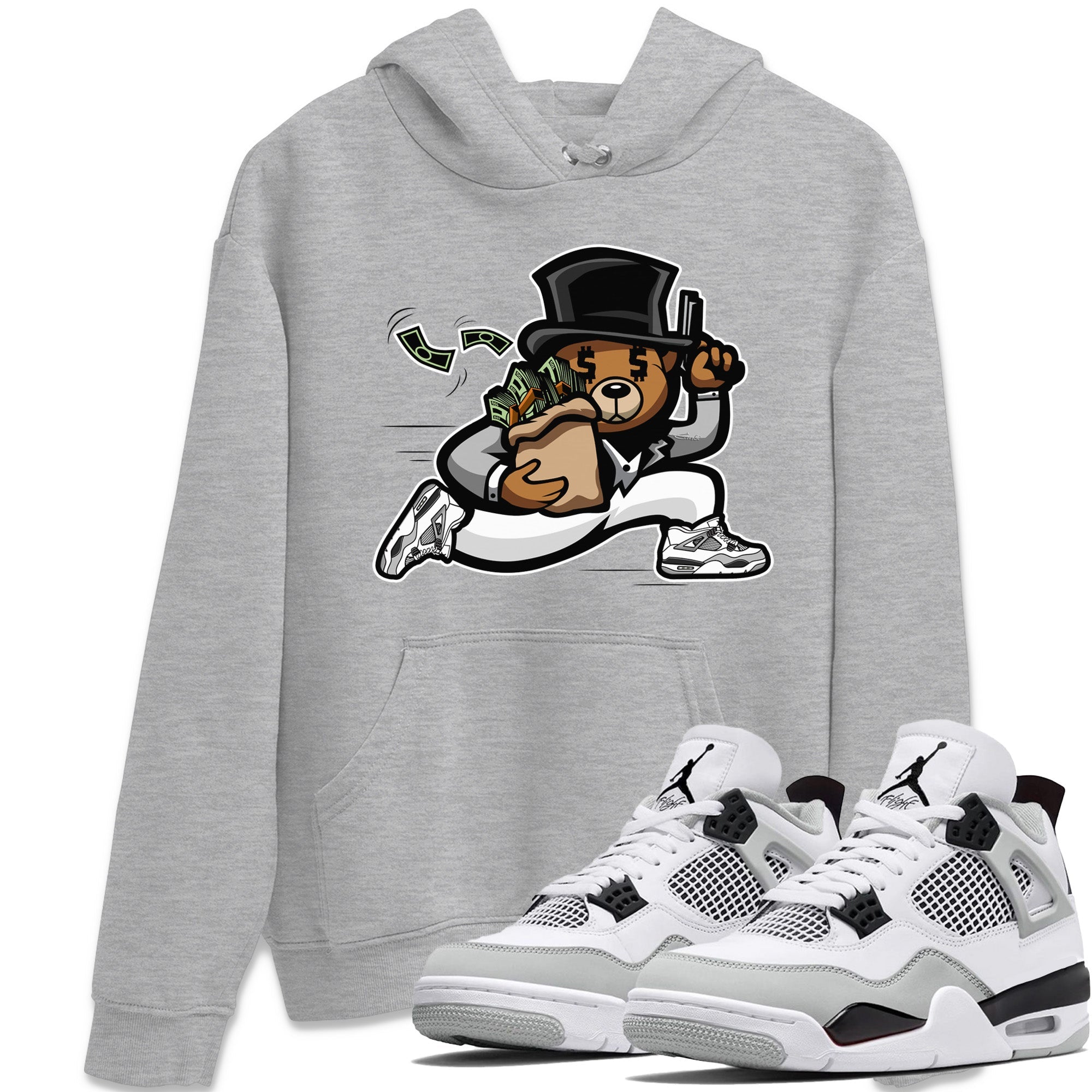 Bear Steals Unisex Tops - Air Jordan 4 Military Black