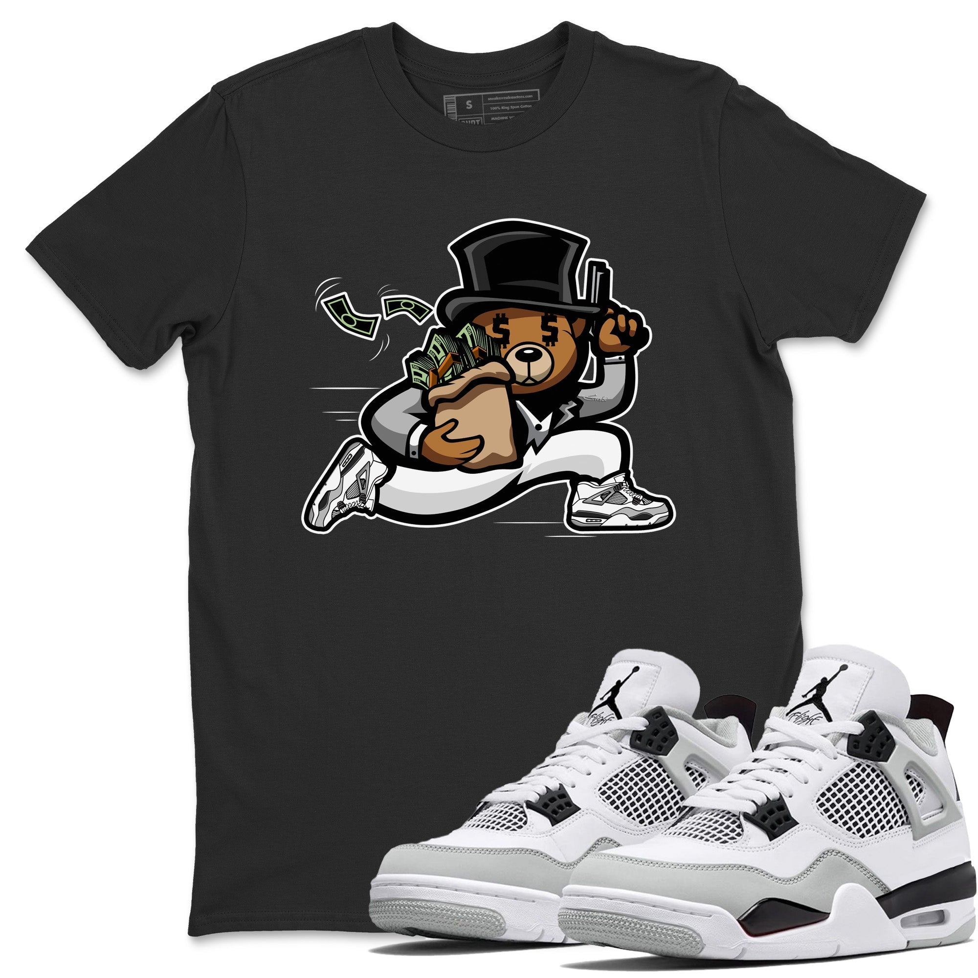 Bear Steals Unisex Tops - Air Jordan 4 Military Black