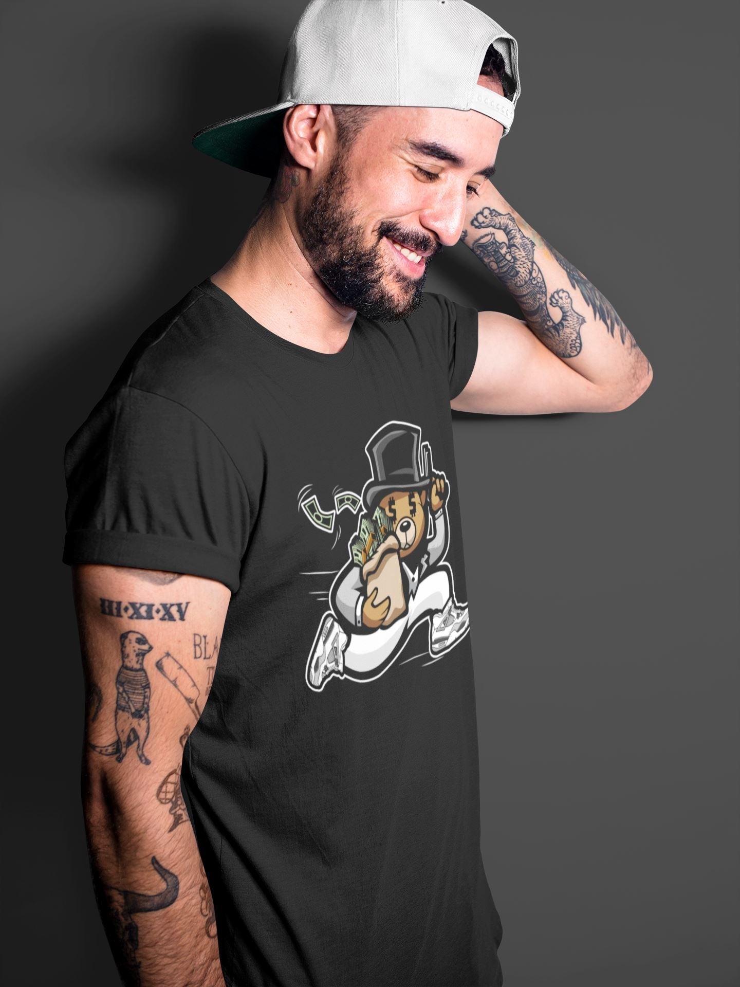 Bear Steals Unisex Tops - Air Jordan 4 Military Black