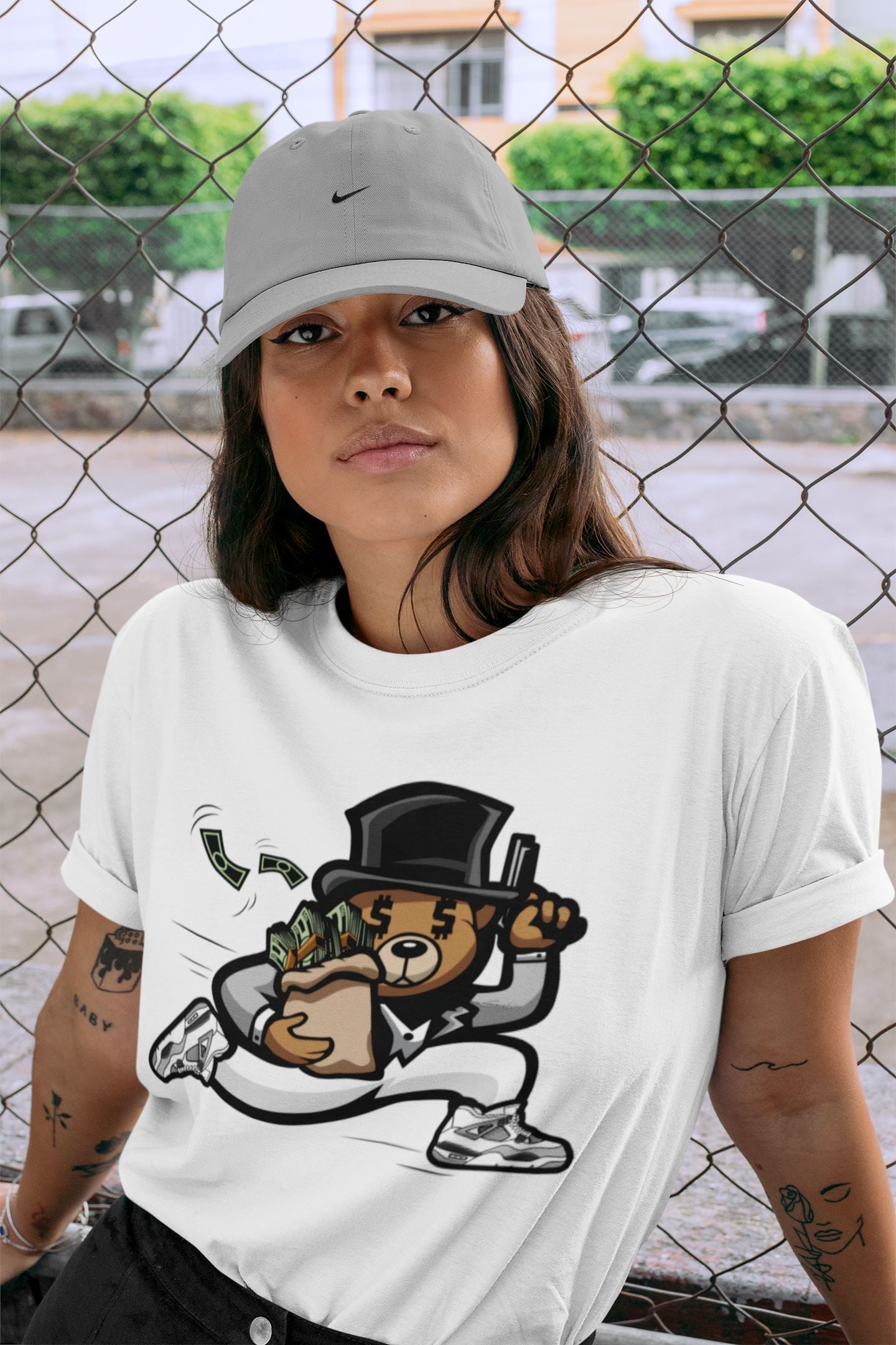 Bear Steals Unisex Tops - Air Jordan 4 Military Black