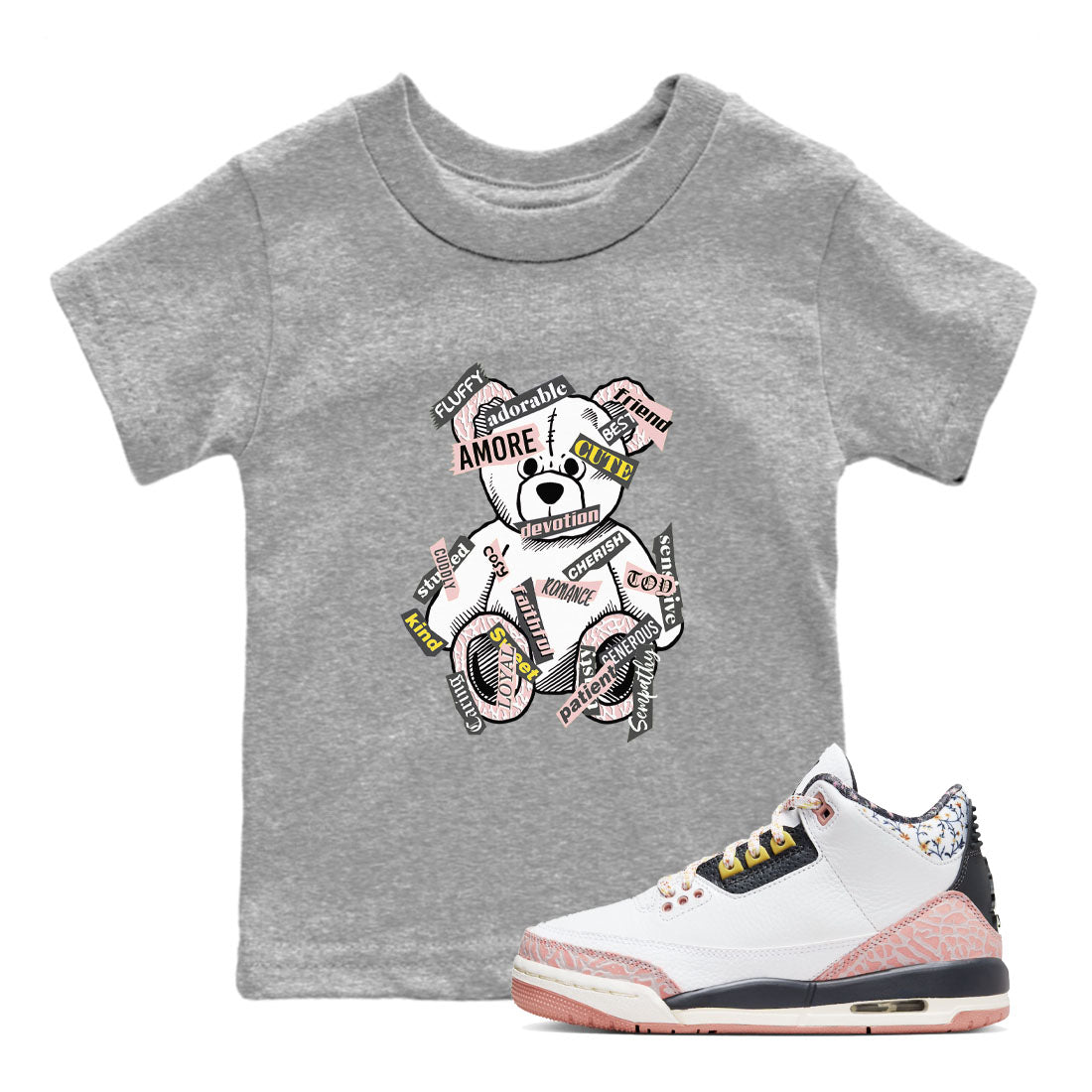 Bear Sticker Pack snkmatch Tees Kids - Air Jordan 3 Vintage Floral