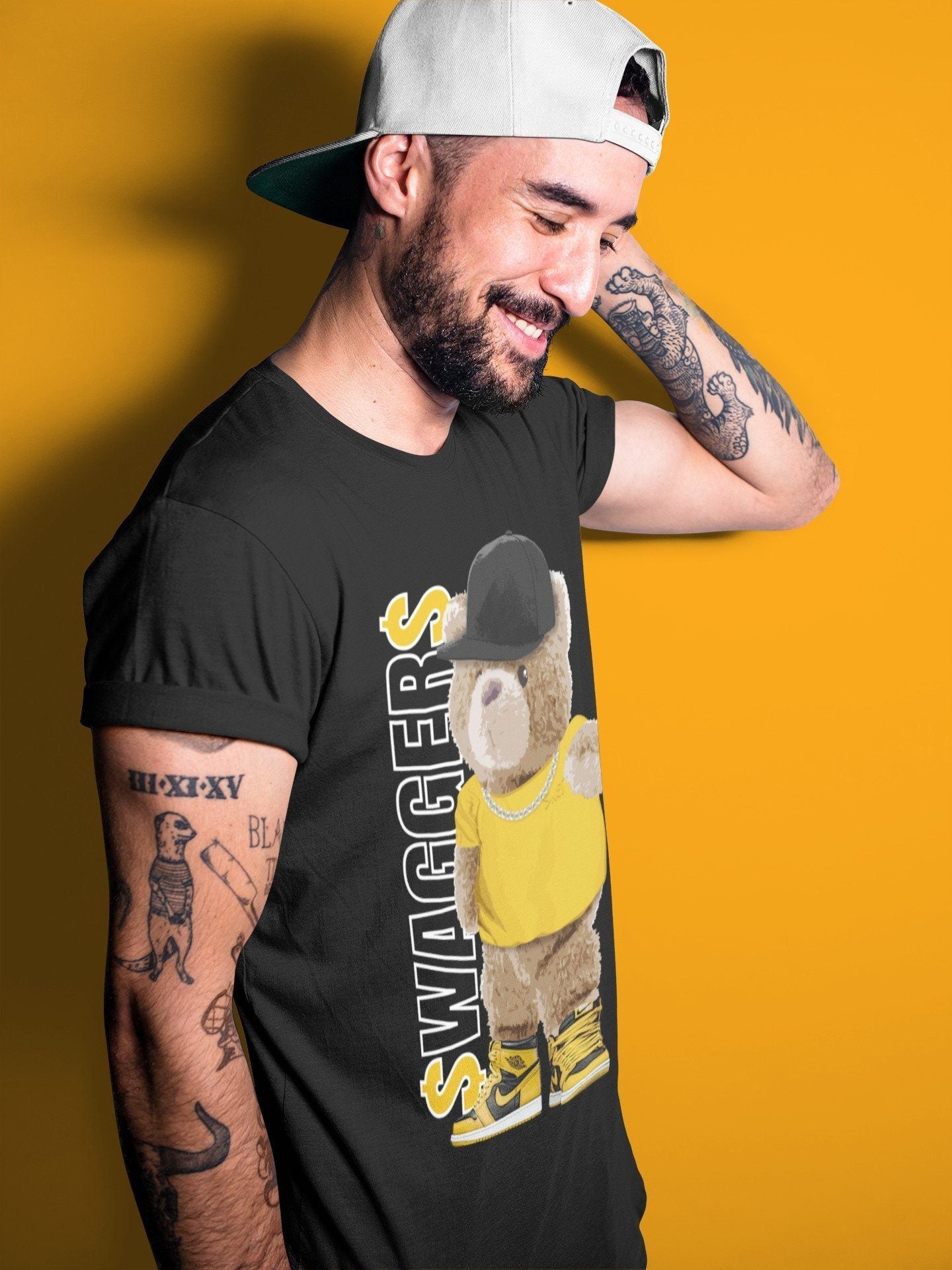Bear Swaggers Unisex Tops - Air Jordan 1 Pollen