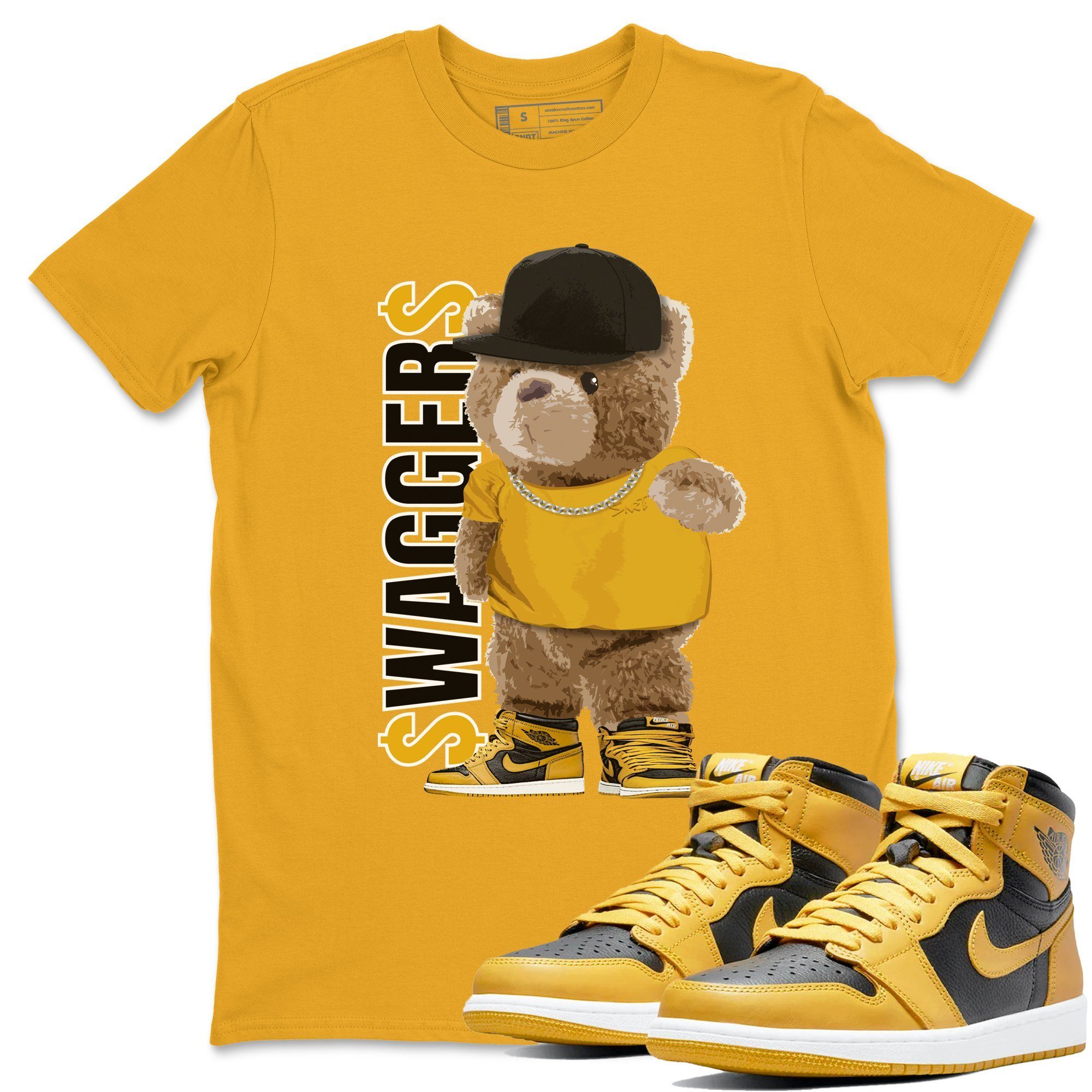 Bear Swaggers Unisex Tops - Air Jordan 1 Pollen