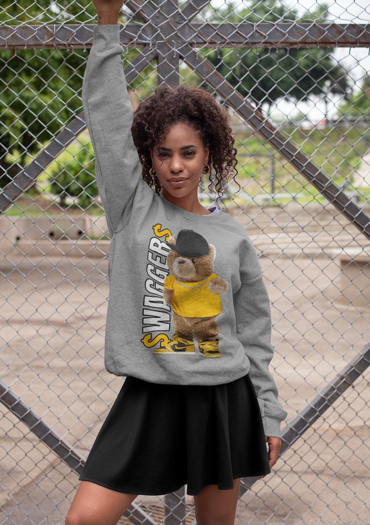 Bear Swaggers Unisex Tops - Air Jordan 1 Pollen