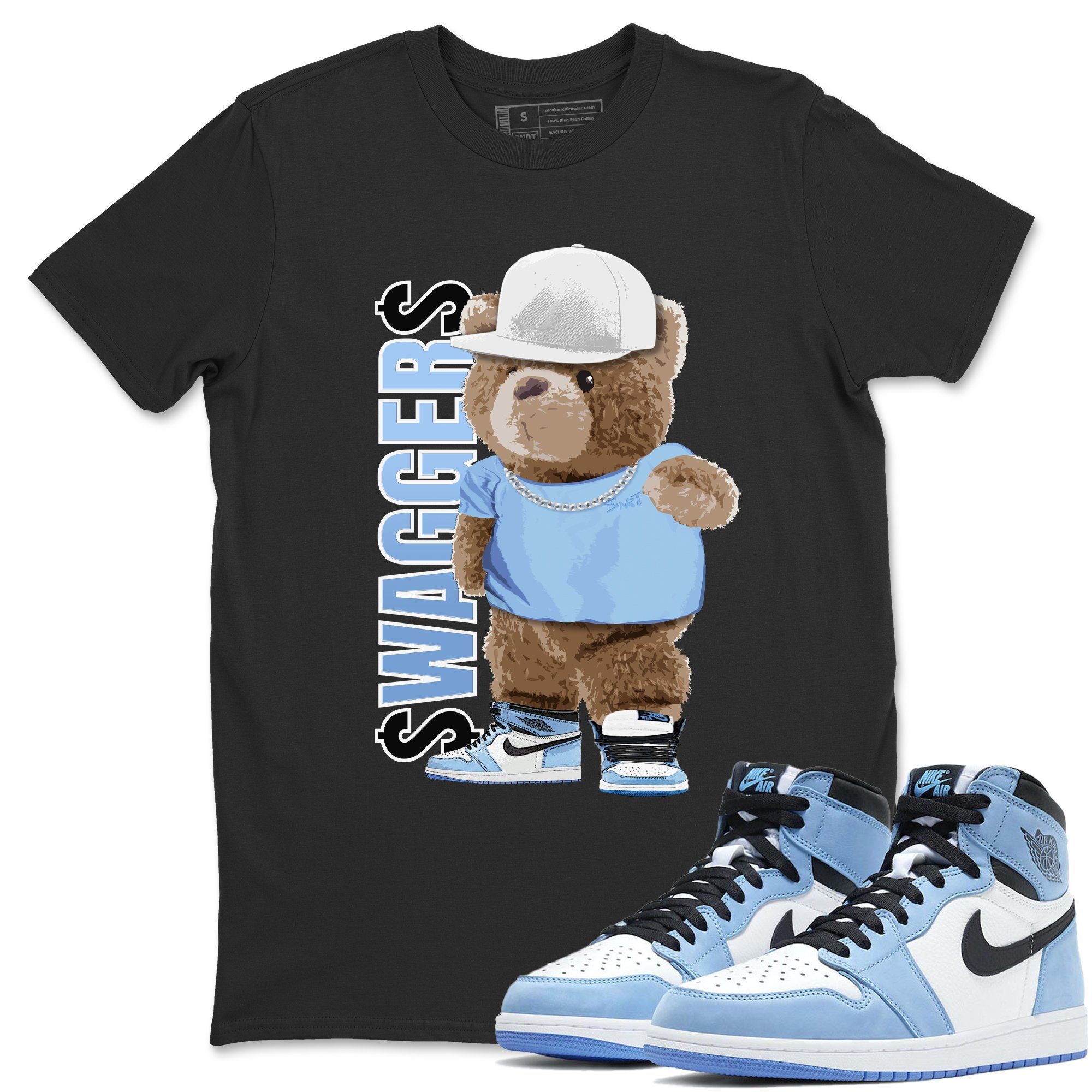 Bear Swaggers Unisex Tops - Air Jordan 1 University Blue