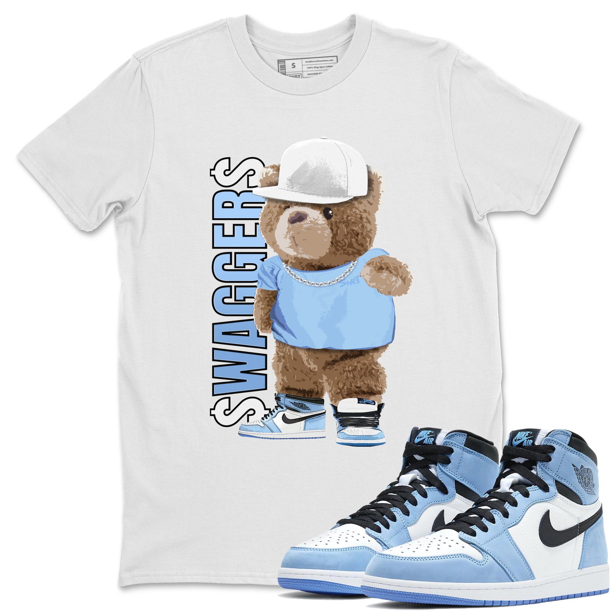 Bear Swaggers Unisex Tops - Air Jordan 1 University Blue