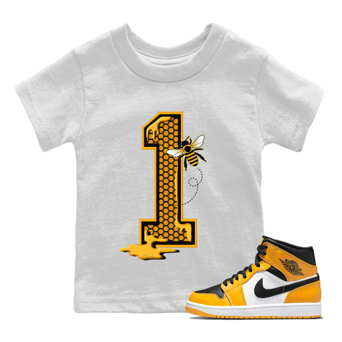 Bees Number 1 Kids Tops - Air Jordan 1 Taxi