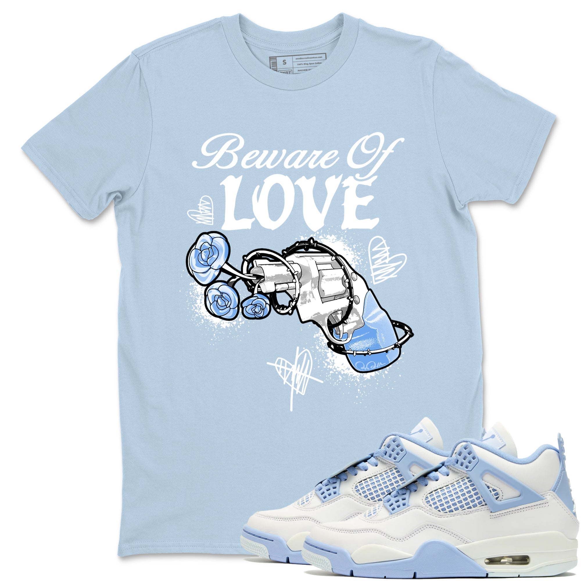 Beware Of Love snkmatch Tees - Air Jordan 4 Forget Me Not