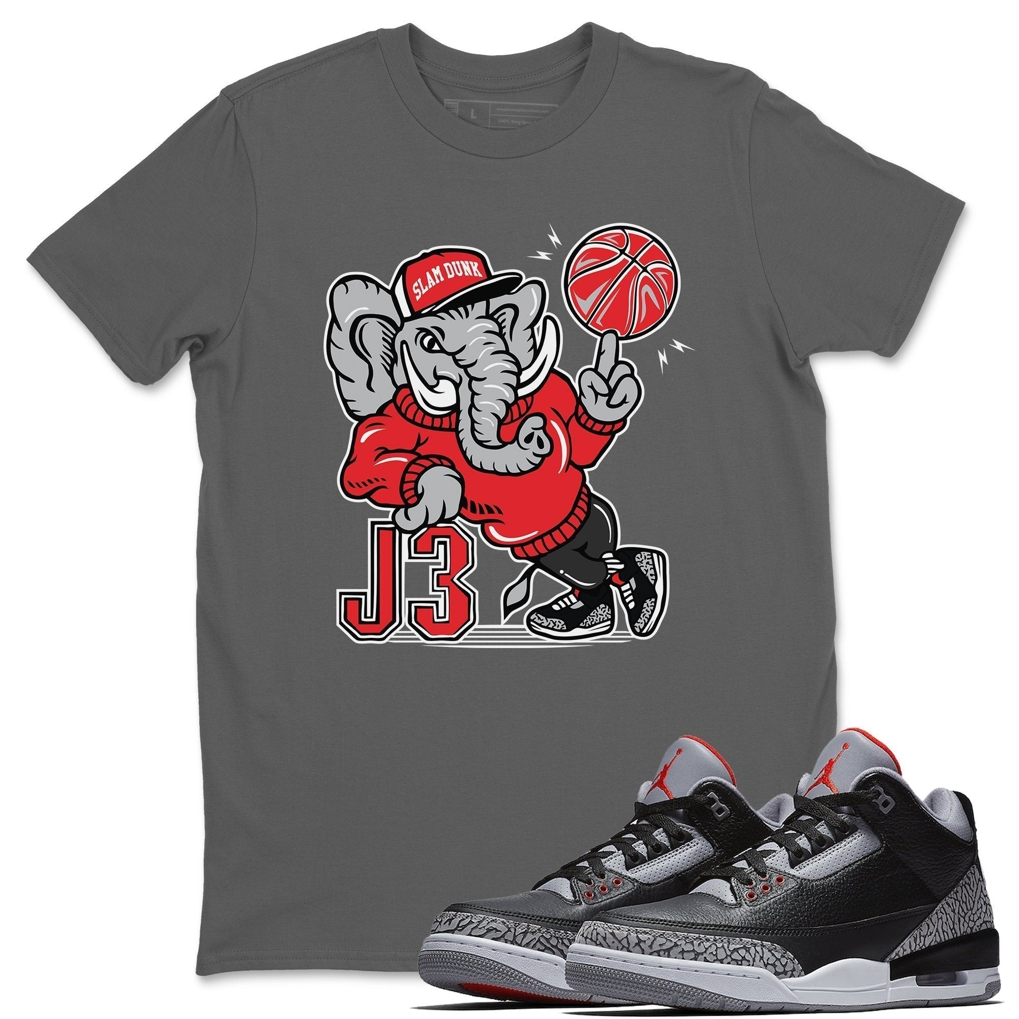 AJ3 Elephant Unisex Tops - Air Jordan 3 Black Cement
