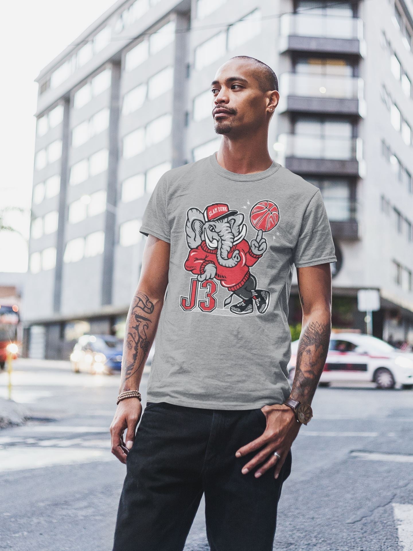 AJ3 Elephant Unisex Tops - Air Jordan 3 Black Cement