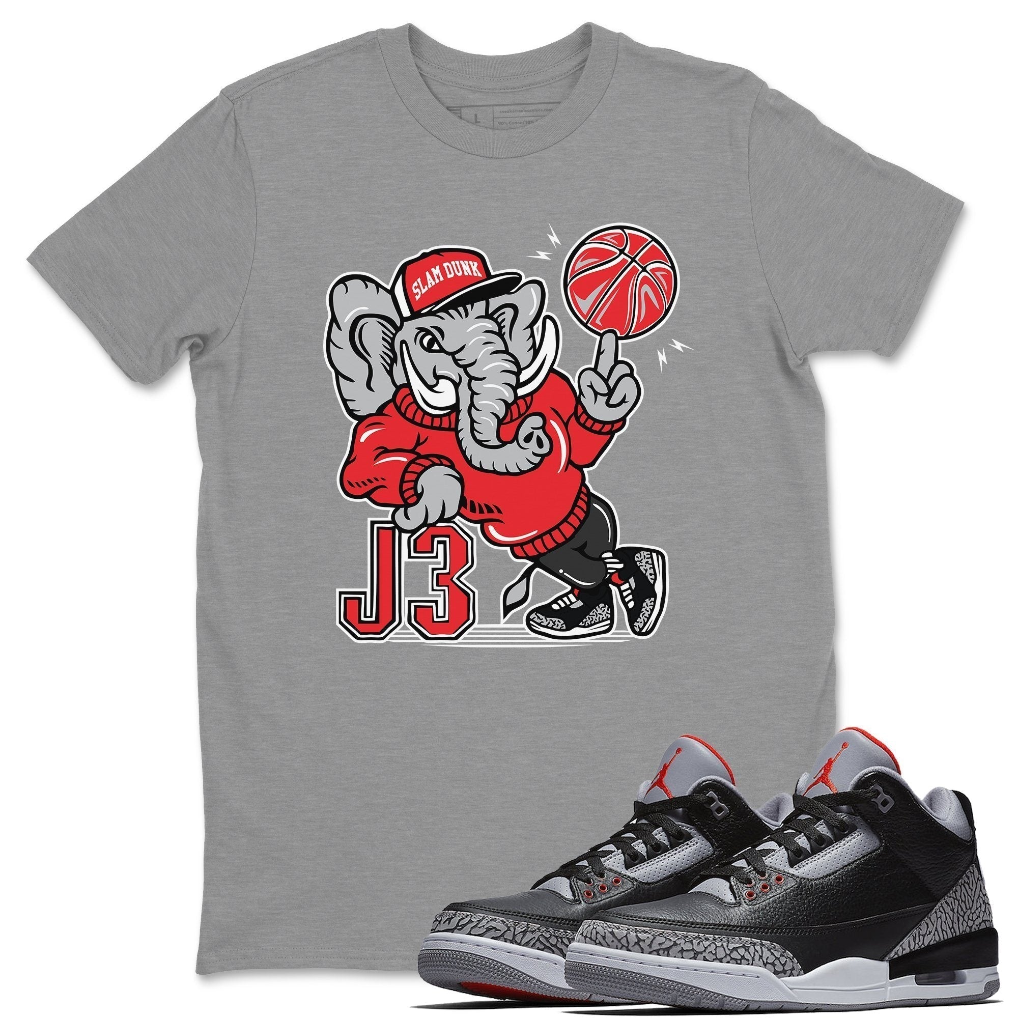 AJ3 Elephant Unisex Tops - Air Jordan 3 Black Cement