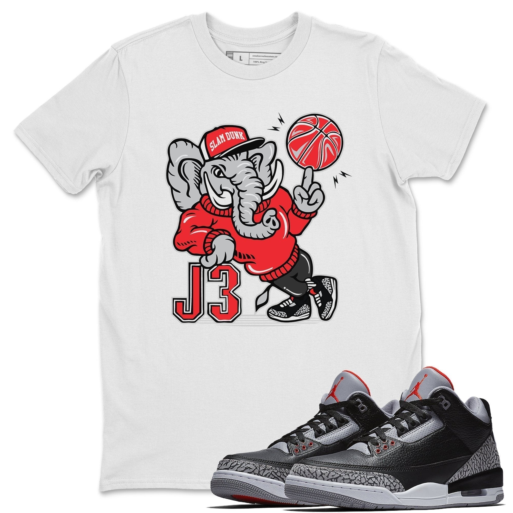 AJ3 Elephant Unisex Tops - Air Jordan 3 Black Cement