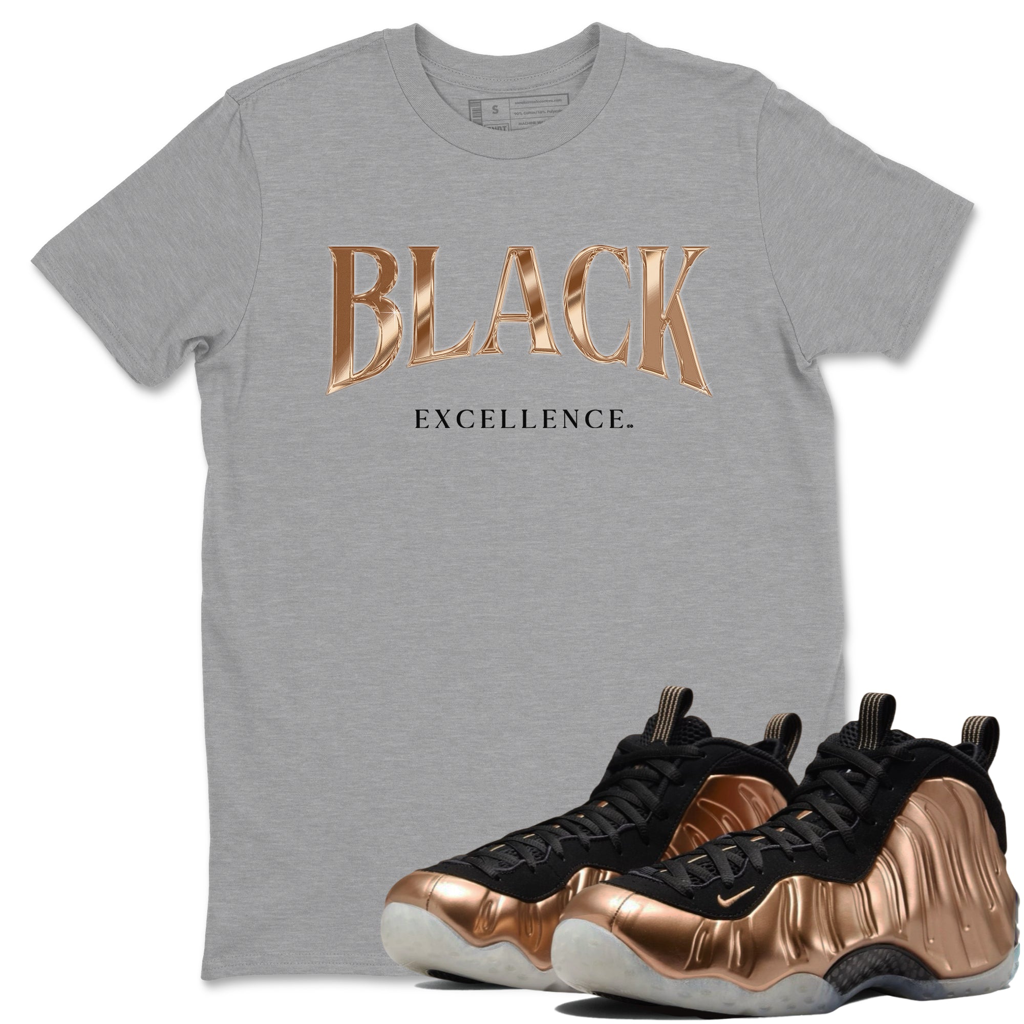 Black Excellence snkmatch Tees - Air Foamposite One Metallic Copper