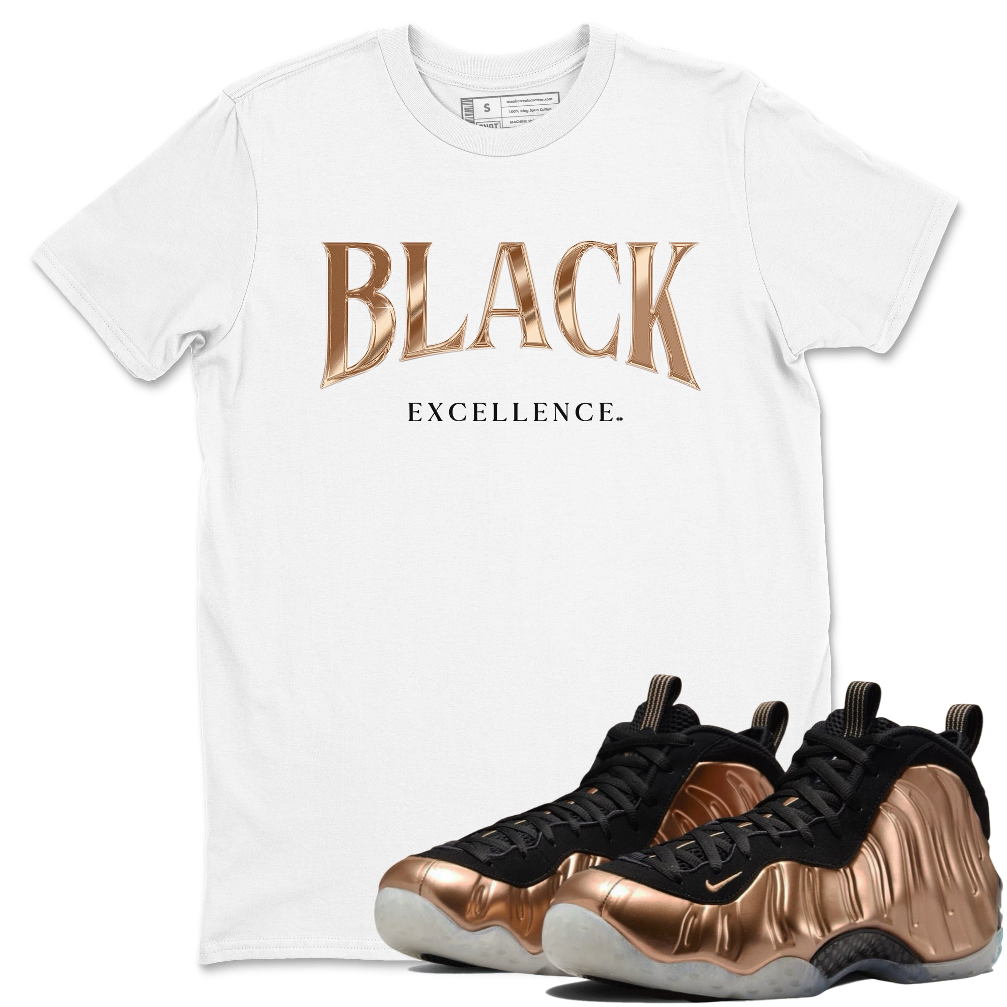 Black Excellence SNRT Sneaker Tees - Air Foamposite One Metallic Copper