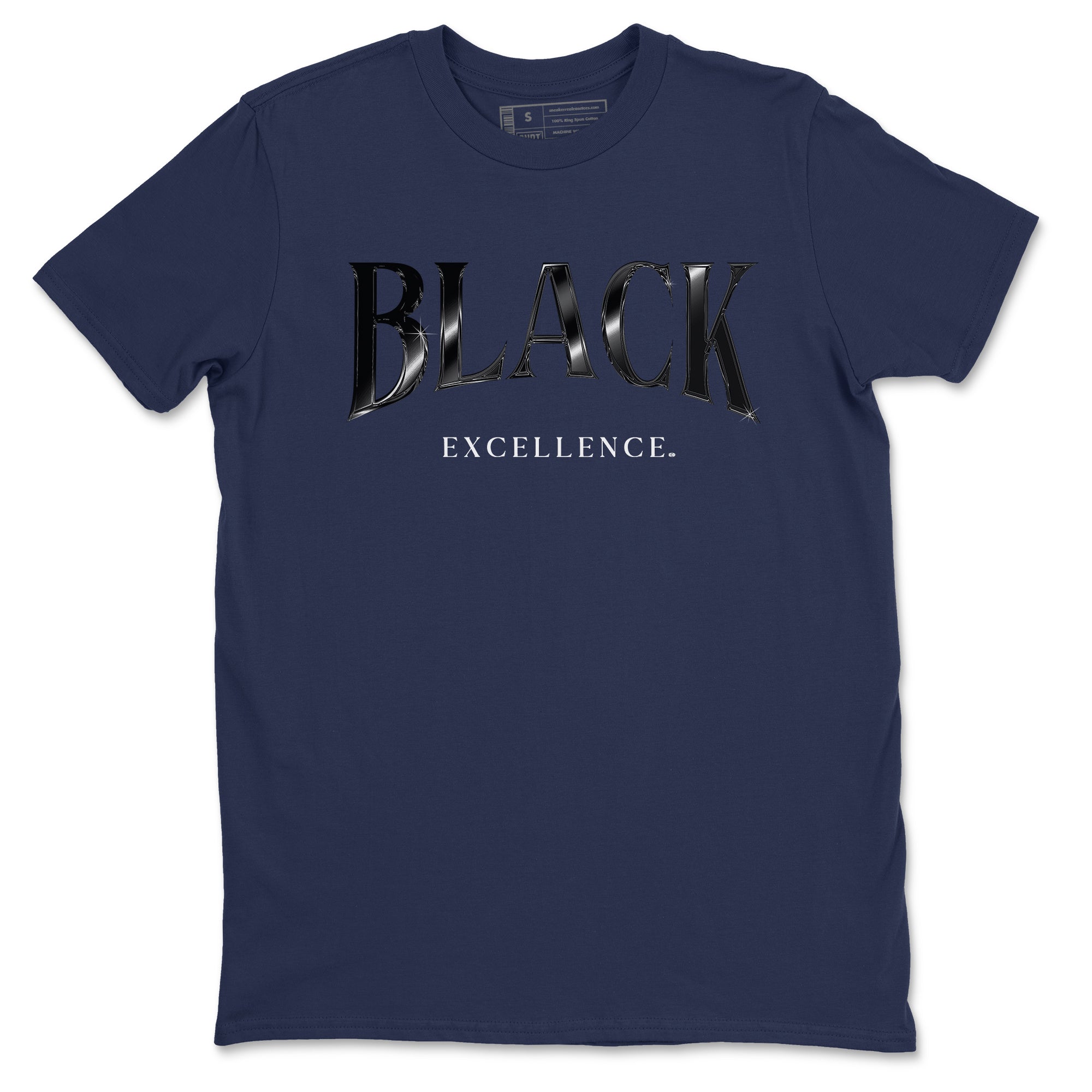 Black Excellence snkmatch Tees - Air Jordan 1 Midnight Navy