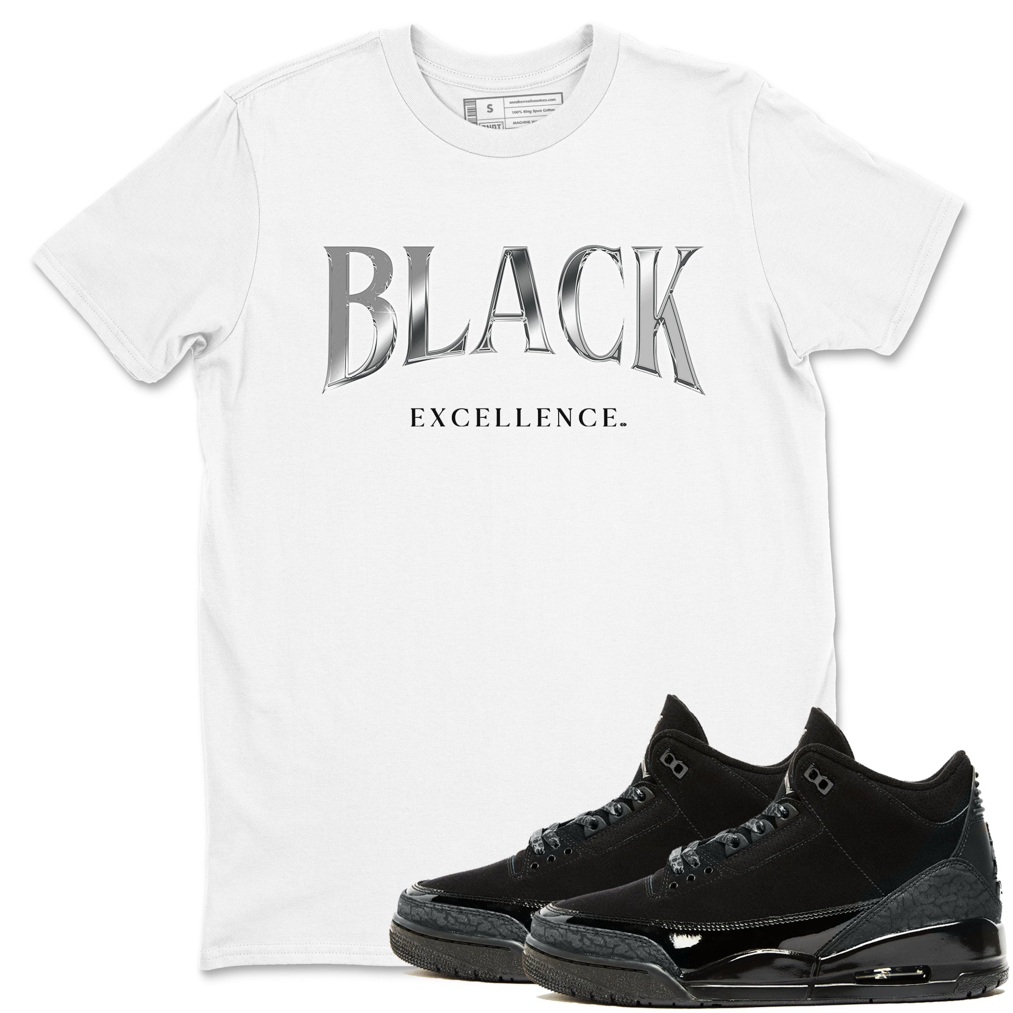 Black Excellence SNRT Sneaker Tees - Air Jordan 3 Black Cat